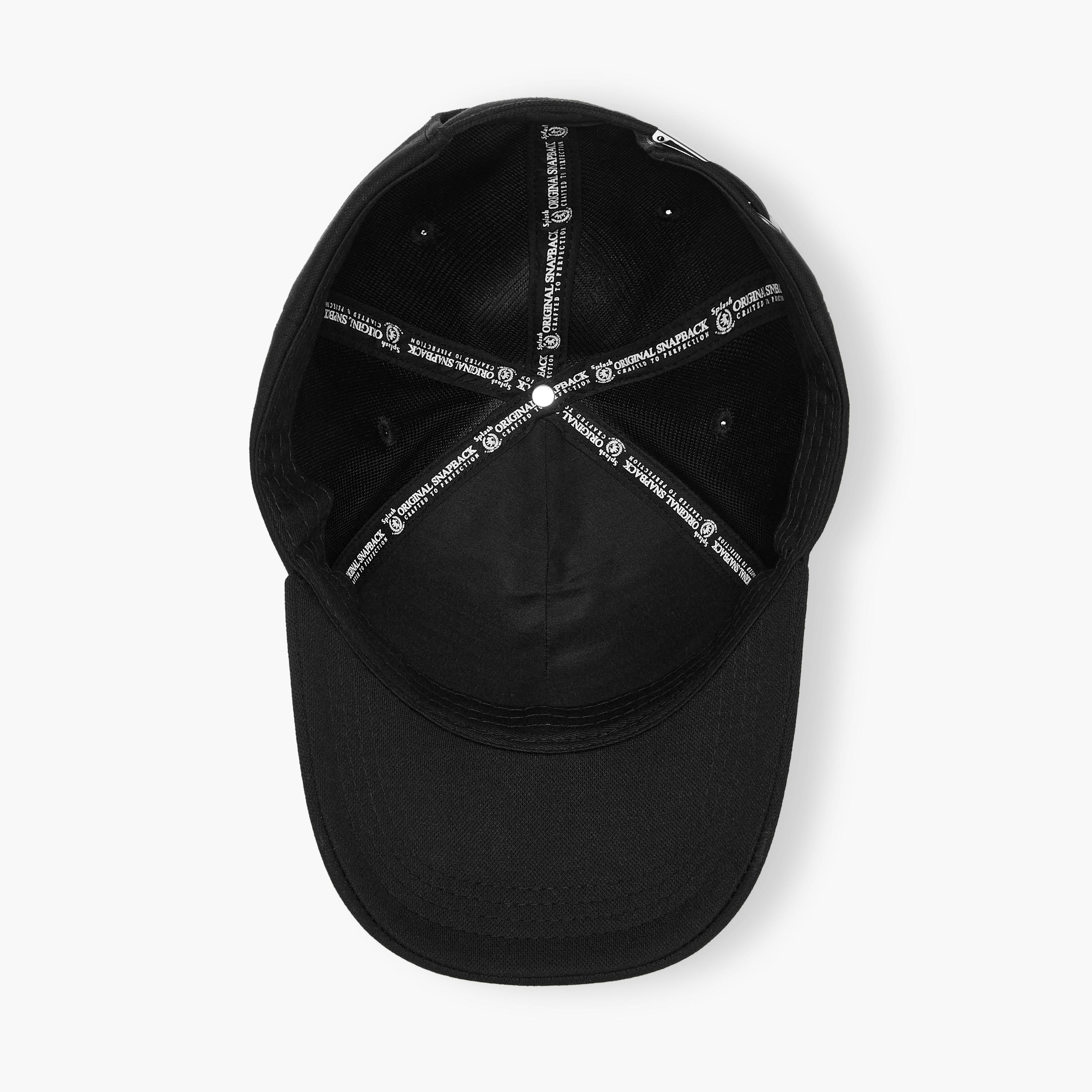 Embroidered Detail Cap with Buckled Strap Closure-men-caps-image-8