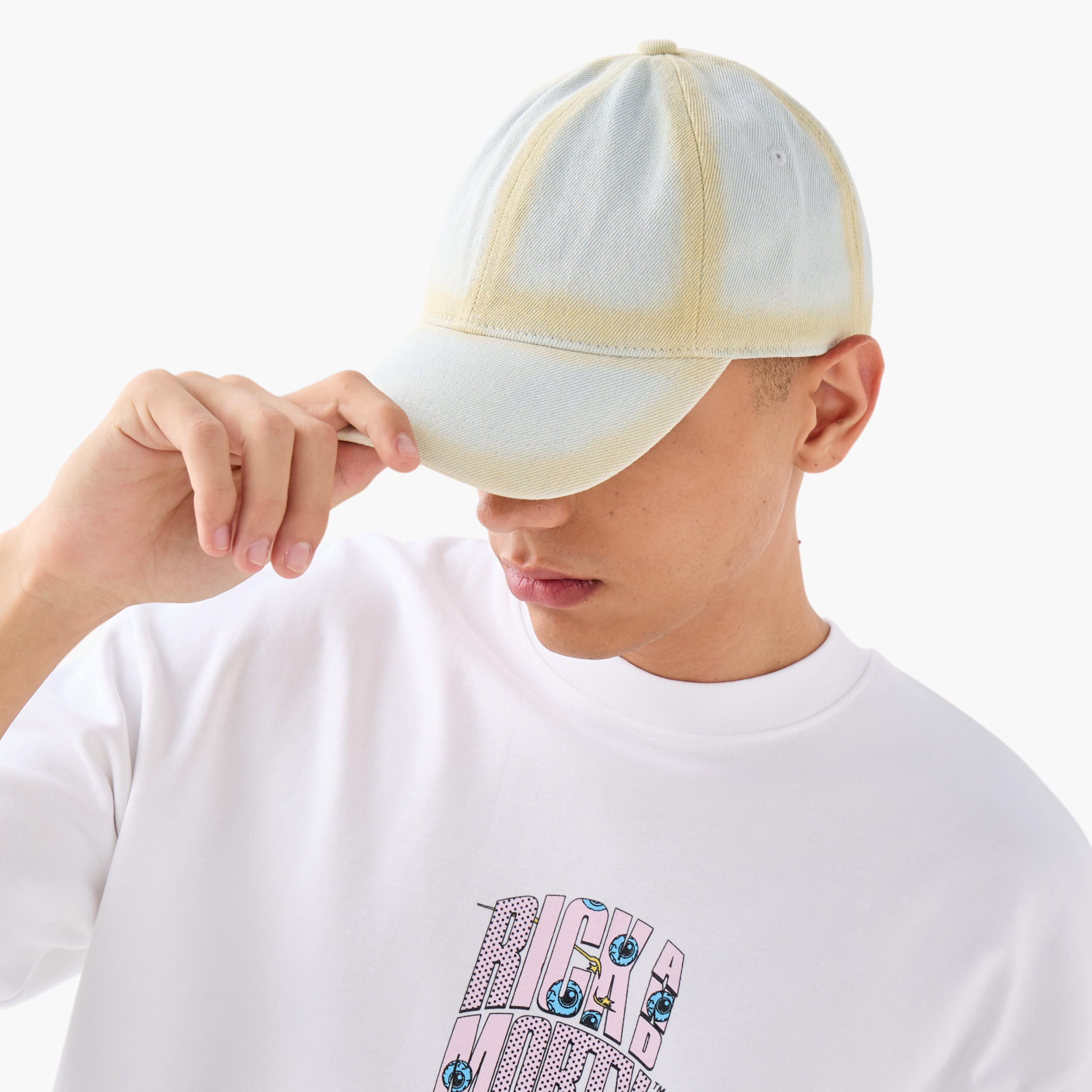 Ombre Panelled Cap with Hook and Loop Closure-men-caps-image-2
