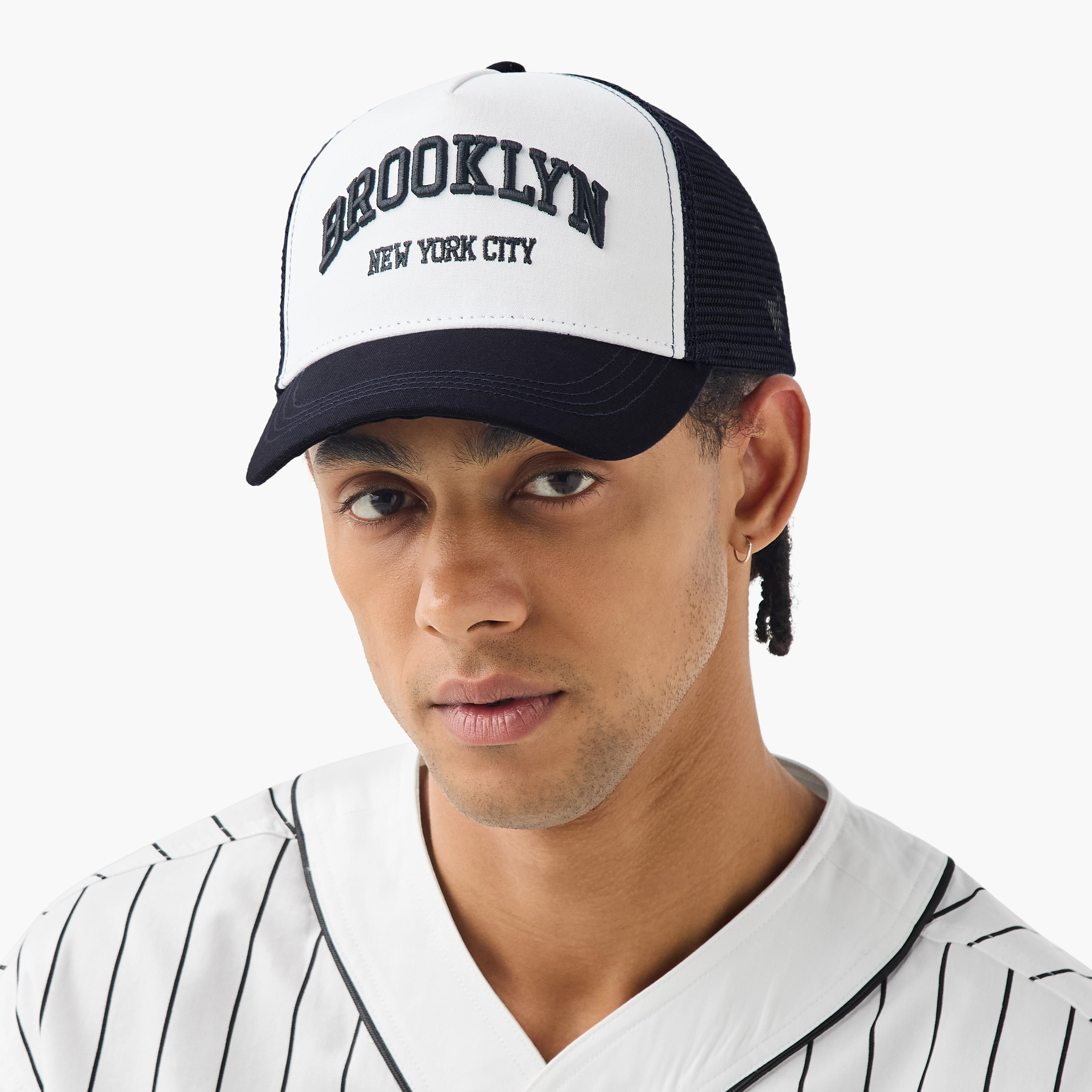 Brooklyn Embroidered Cap with Buckled Strap Closure-men-caps-image-2