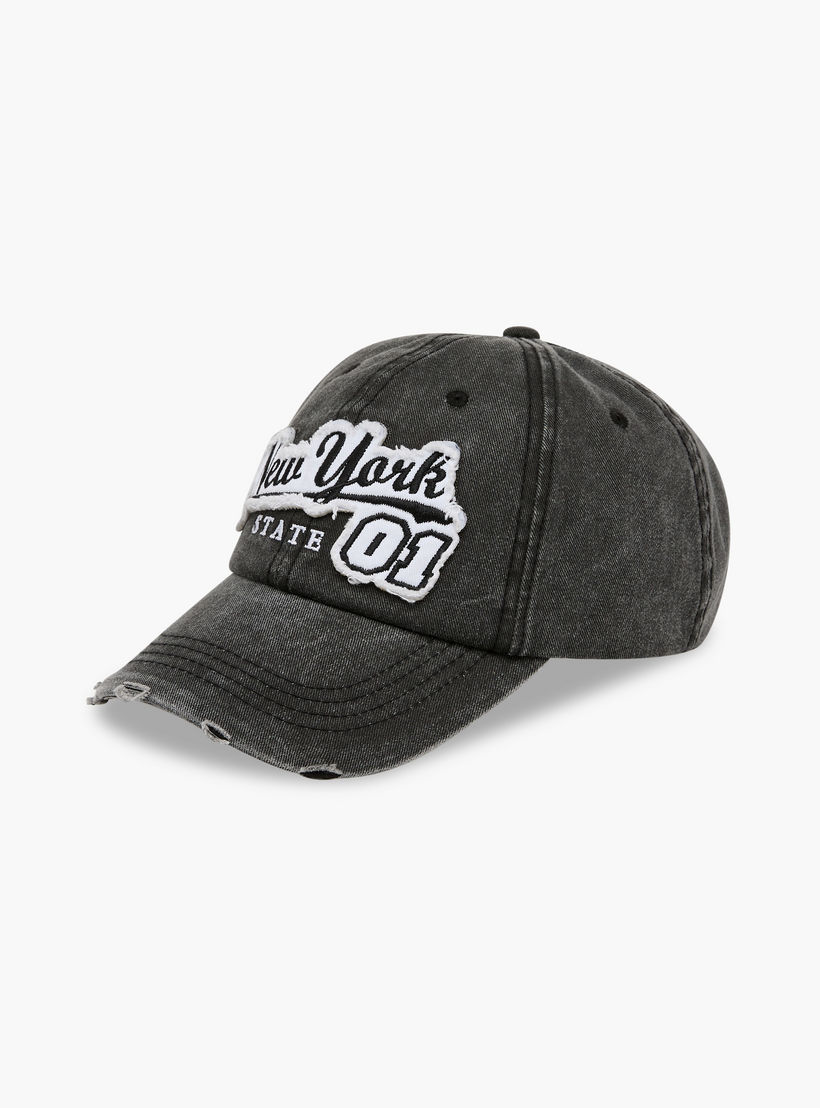 New York Embroidered Cap with Buckled Strap Closure-men-caps-image-3