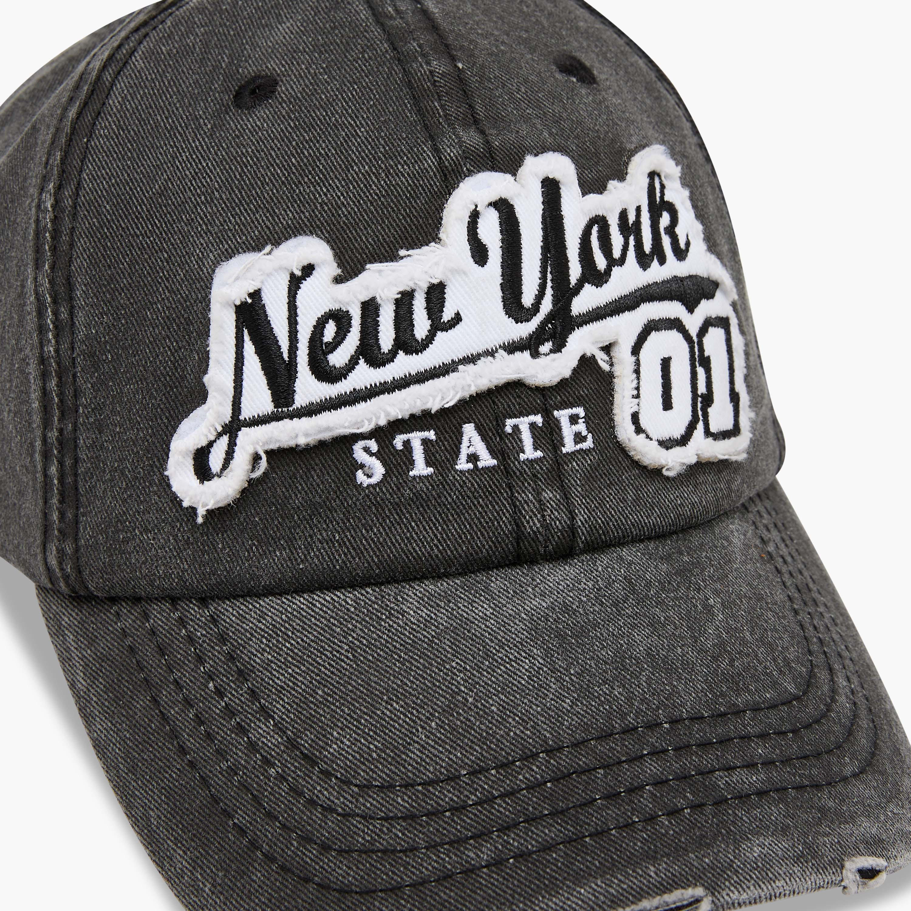 New York Embroidered Cap with Buckled Strap Closure-men-caps-image-6