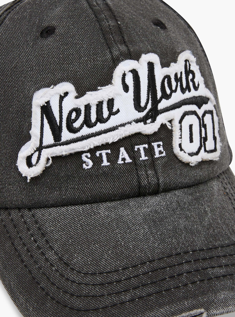 New York Embroidered Cap with Buckled Strap Closure-men-caps-image-6