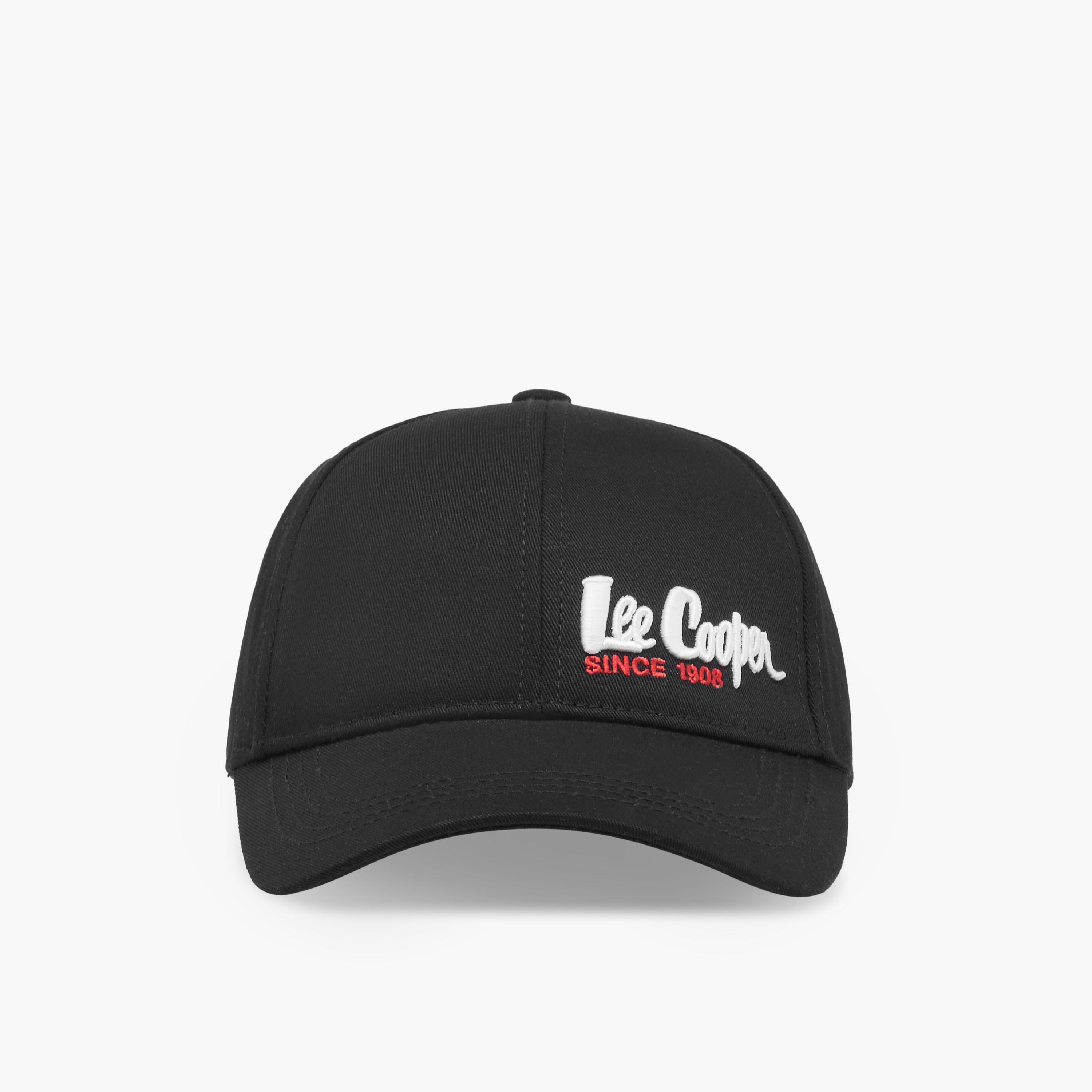 Lee Cooper Logo Embroidered Cap with Buckled Strap Closure-men-caps-image-1