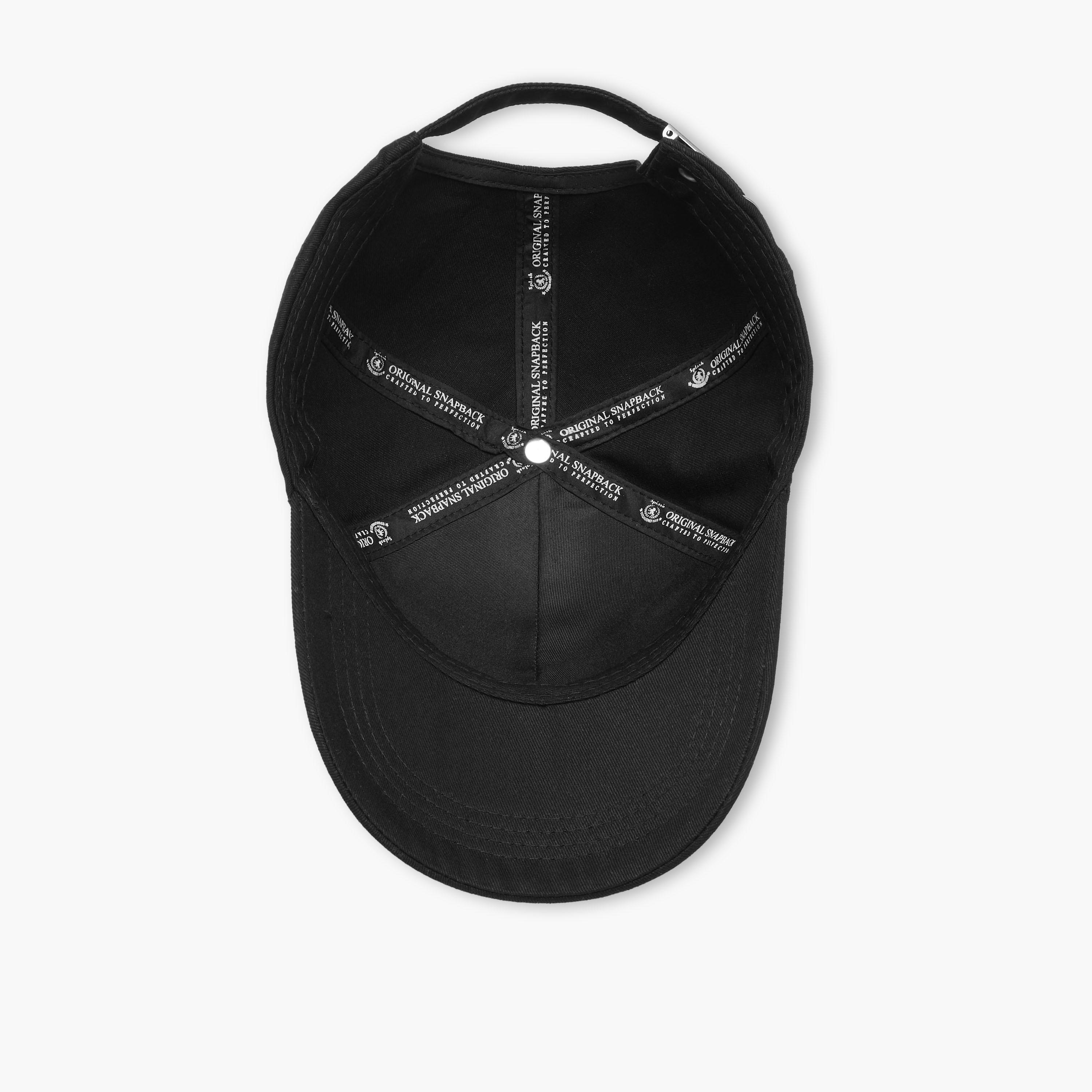 Lee Cooper Logo Embroidered Cap with Buckled Strap Closure-men-caps-image-8