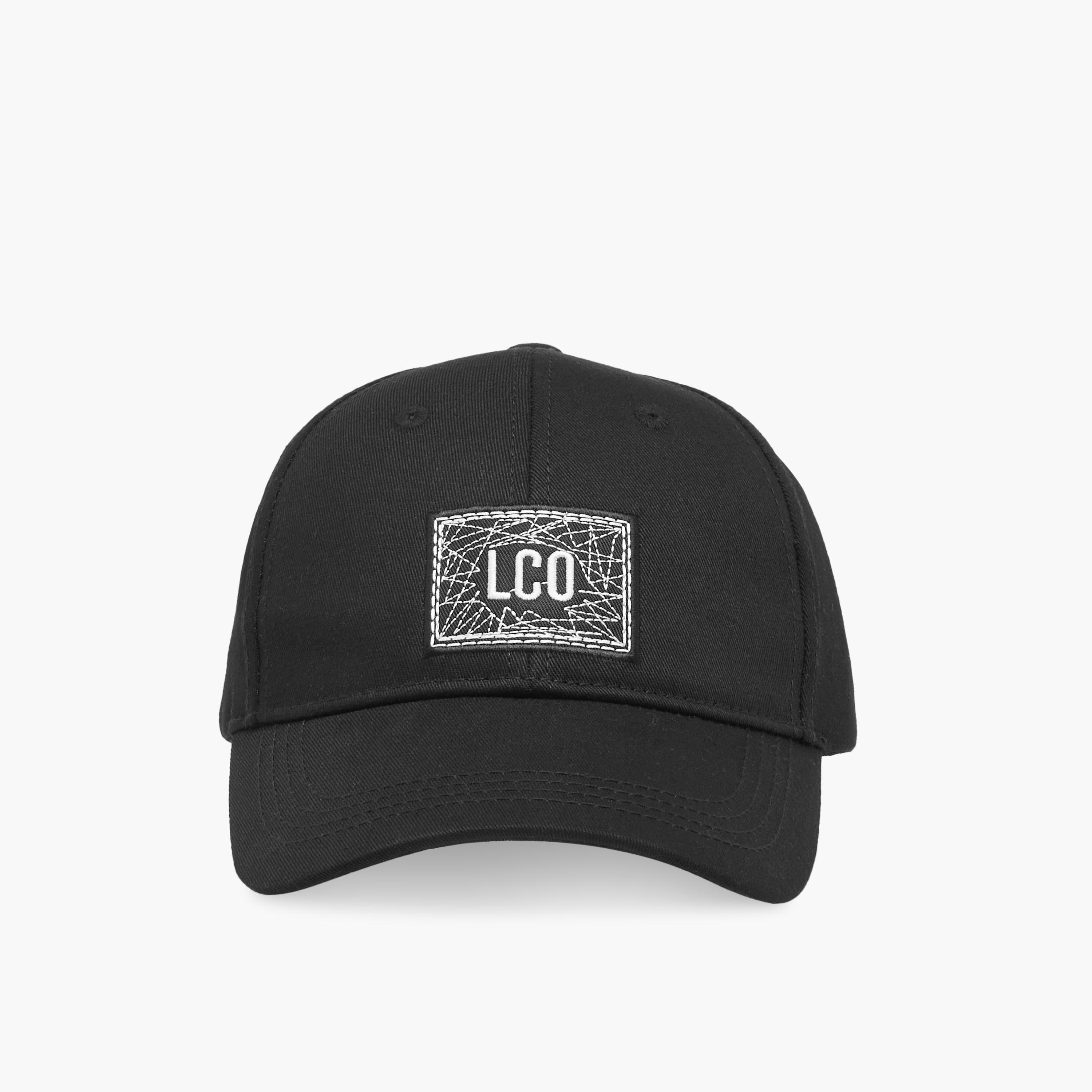 Lee Cooper Applique Detail Cap with Buckled Strap Closure-men-caps-image-1