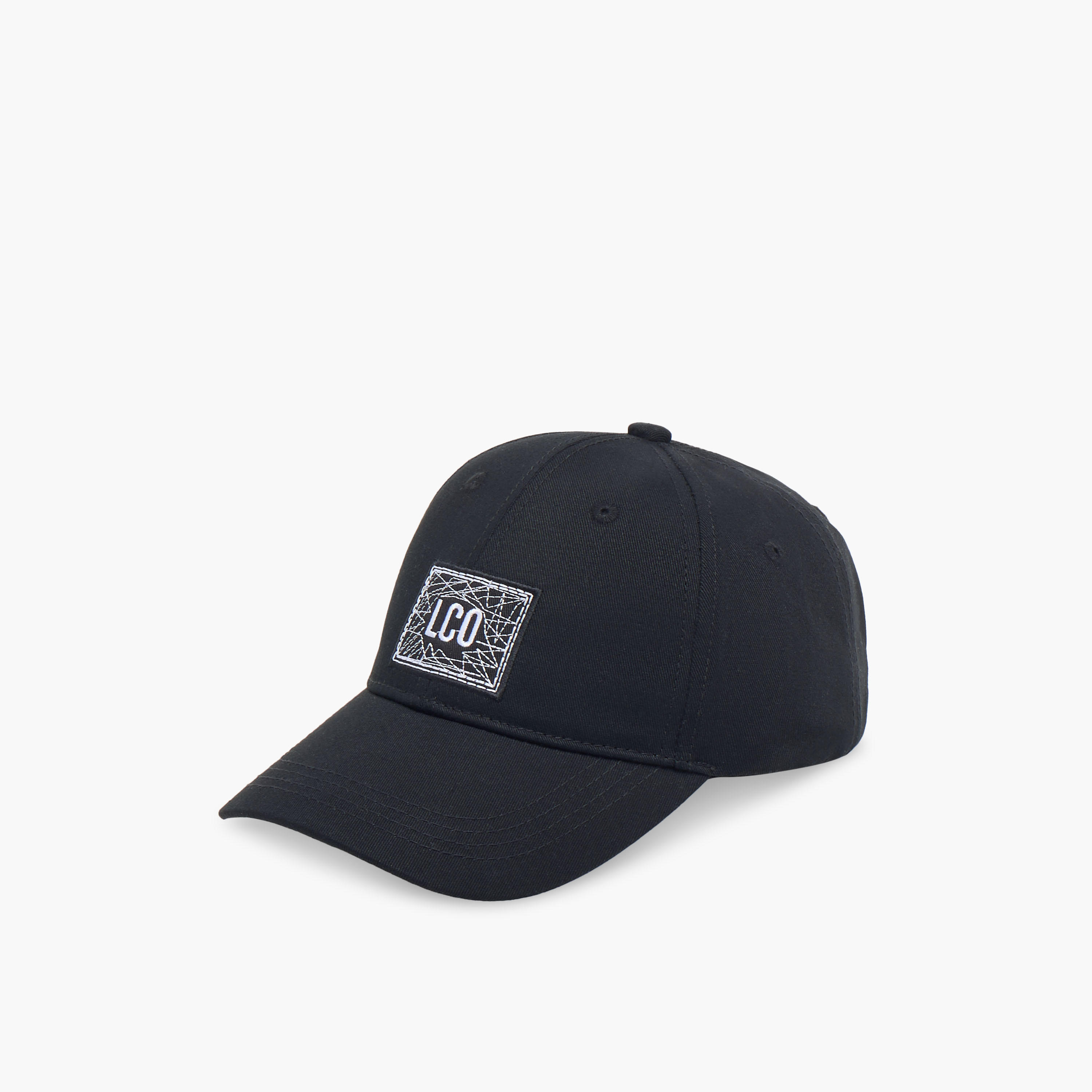 Lee Cooper Applique Detail Cap with Buckled Strap Closure-men-caps-image-3