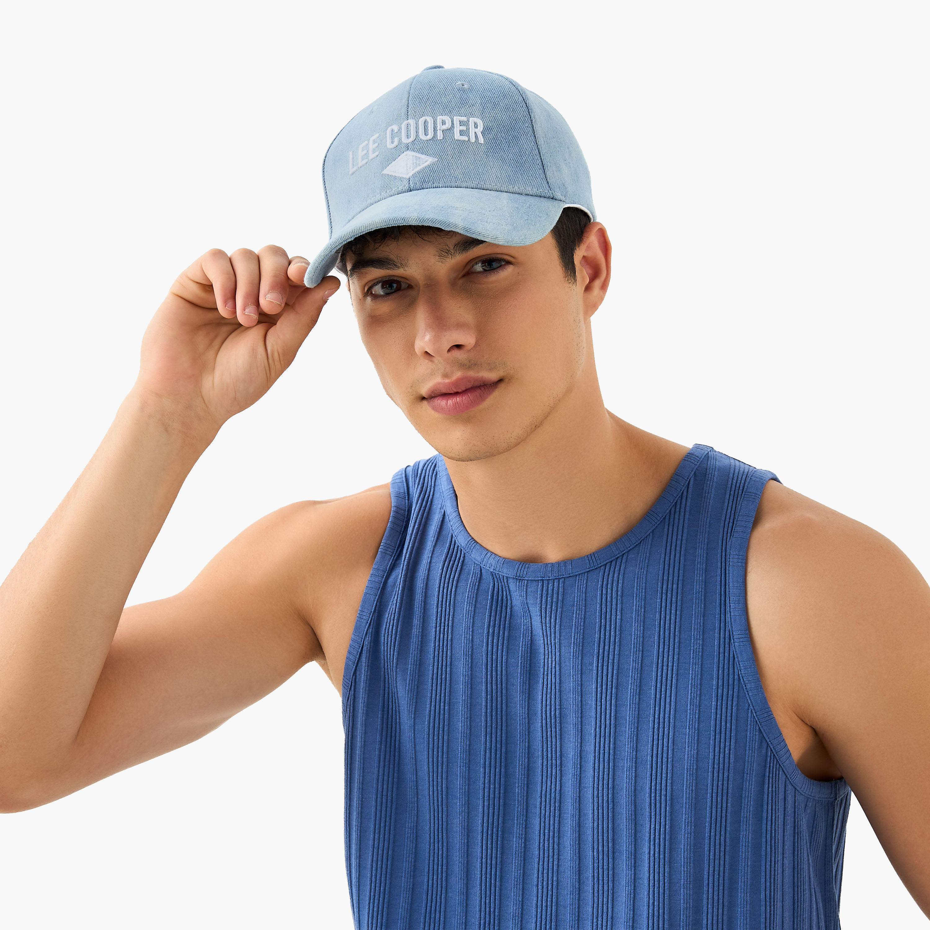 كاب بتطريز شعار مع حزام بإبزيم للإغلاق من لي كوبر-men-caps-image-2