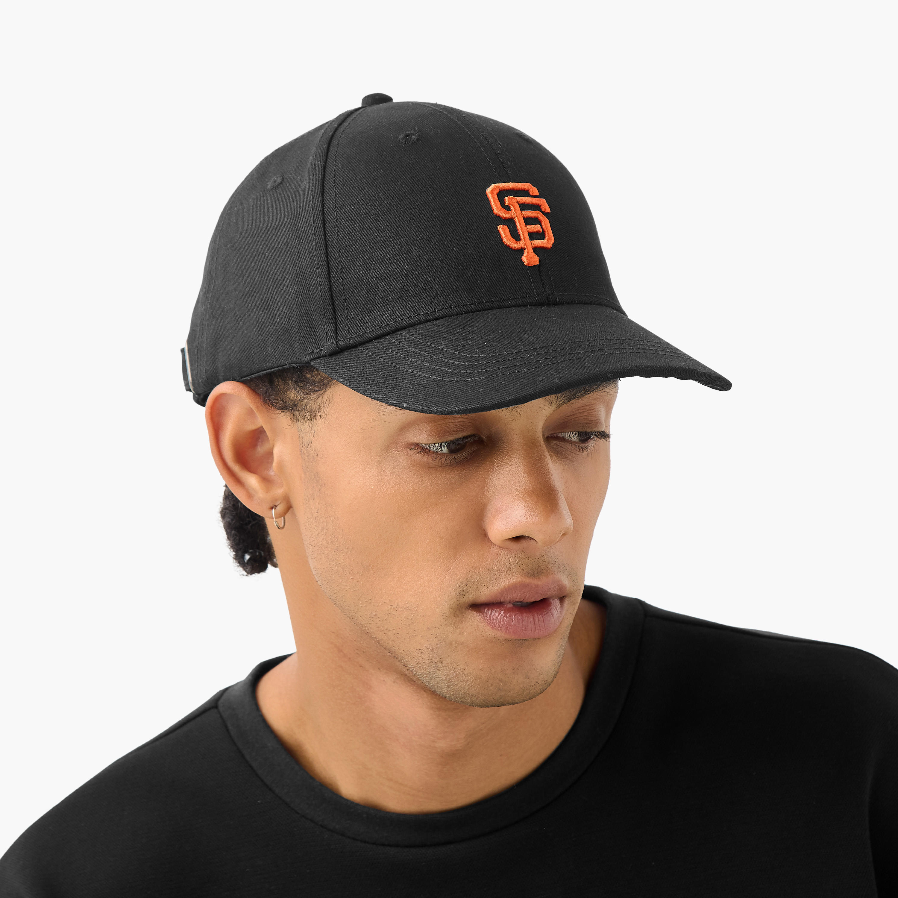 Embroidered Cap with Buckled Strap Closure-men-caps-image-2