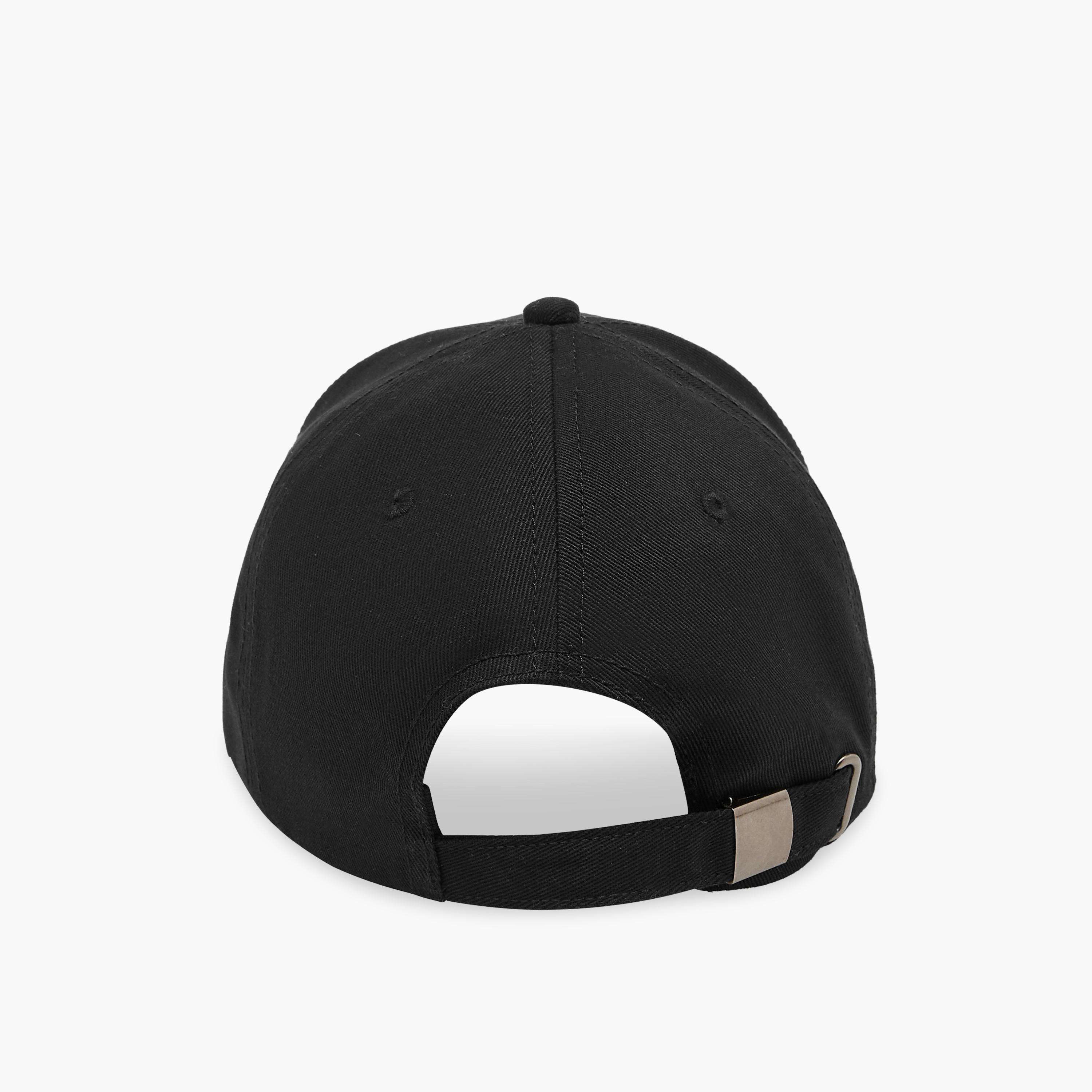 Embroidered Cap with Buckled Strap Closure-men-caps-image-5