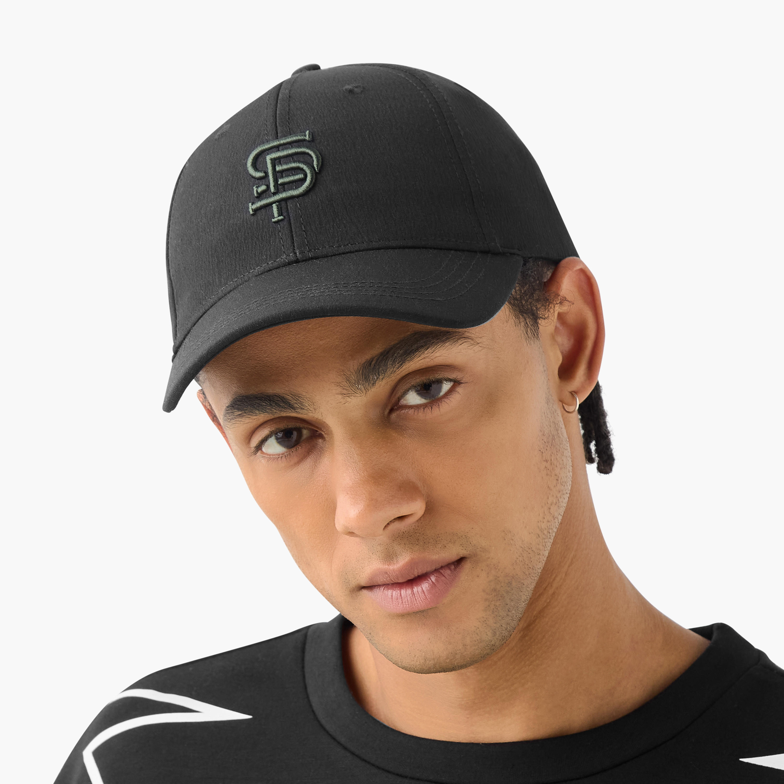 Embroidered Cap with Buckled Strap Closure-men-caps-image-2