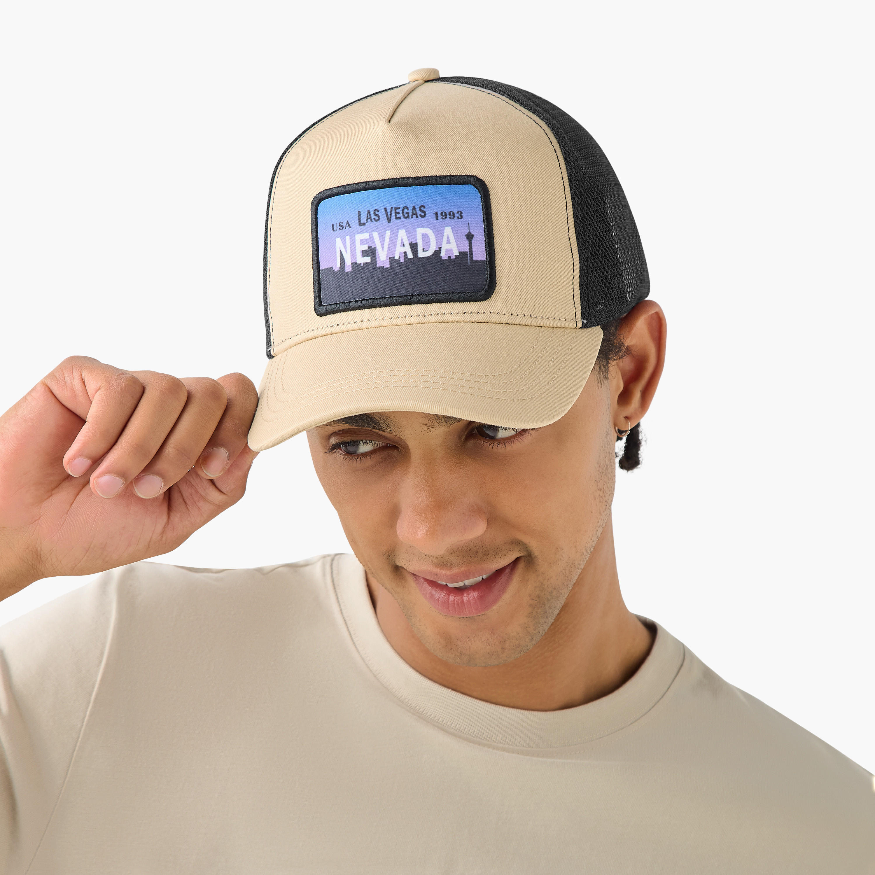Panelled Cap with Snap Back Closure-men-caps-image-2