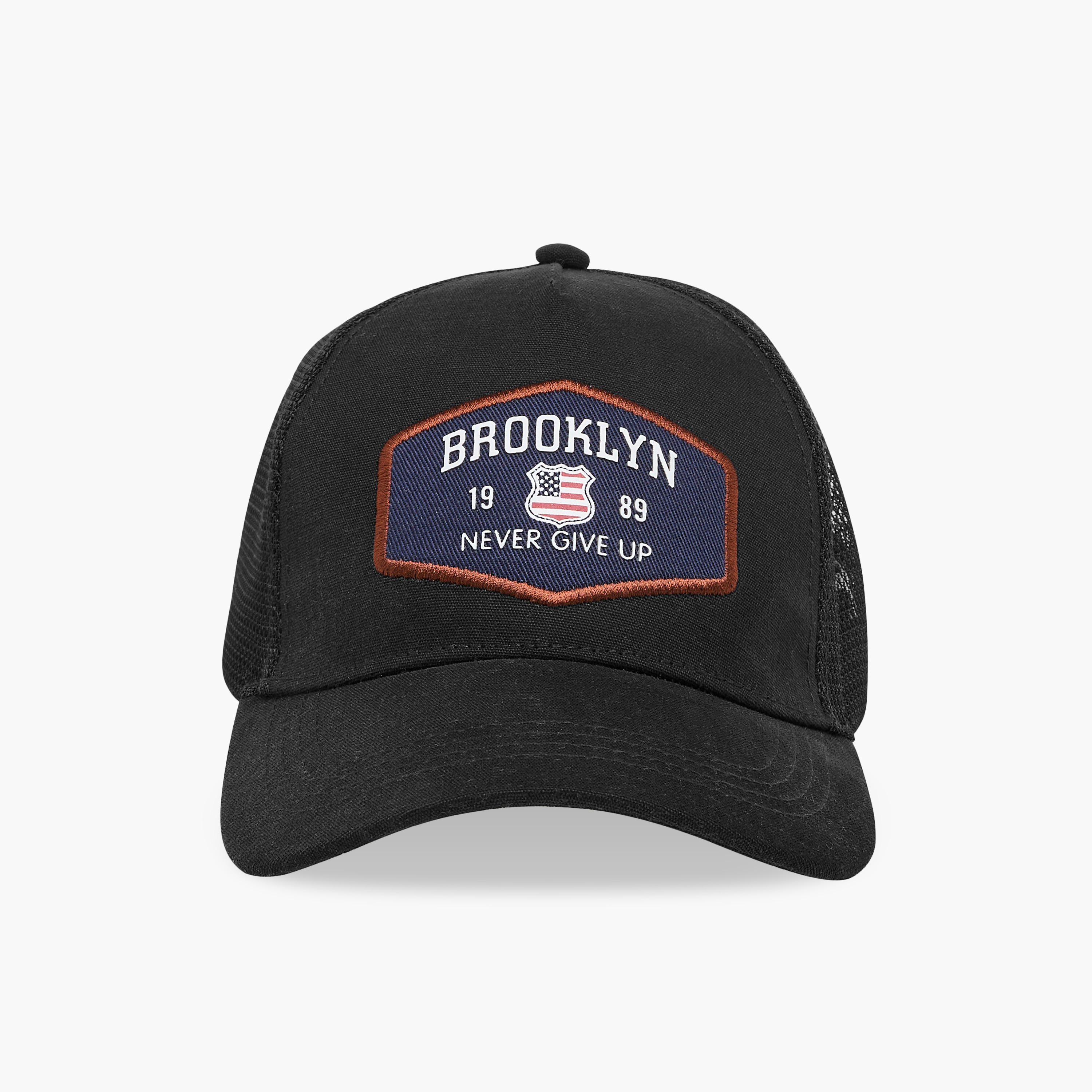 Brooklyn Patch Detail Cap with Snap Back Closure-men-caps-image-1