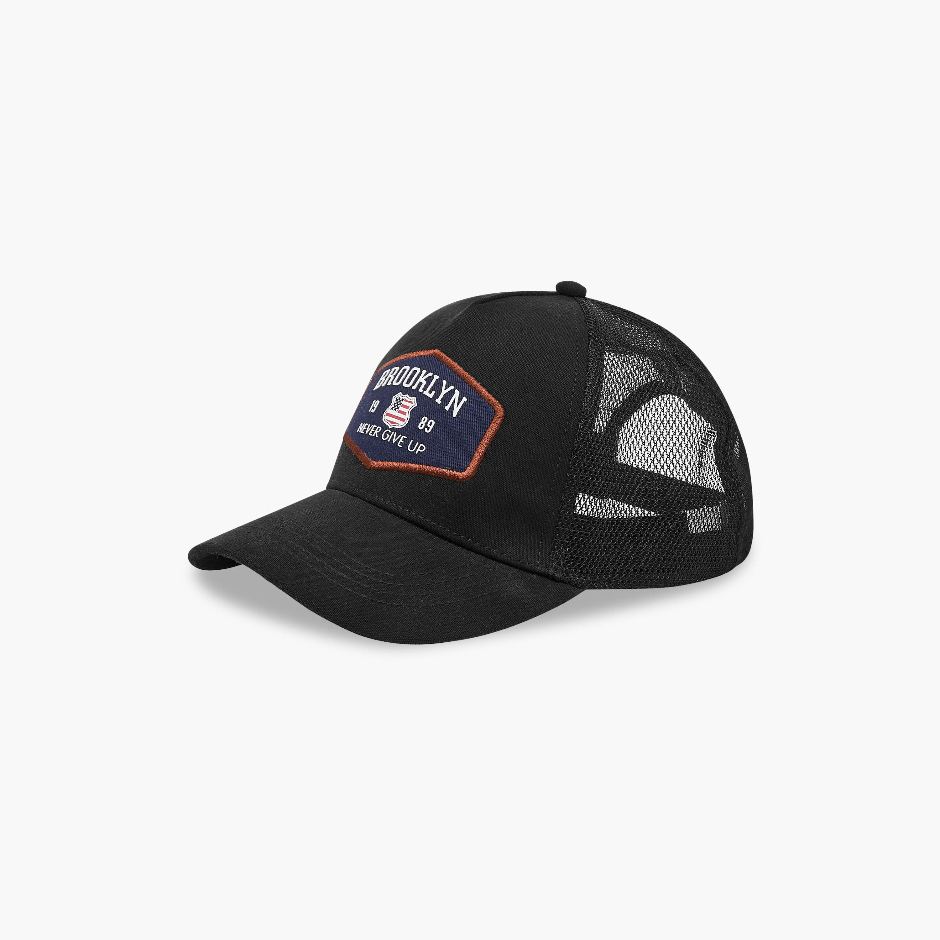 Brooklyn Patch Detail Cap with Snap Back Closure-men-caps-image-3