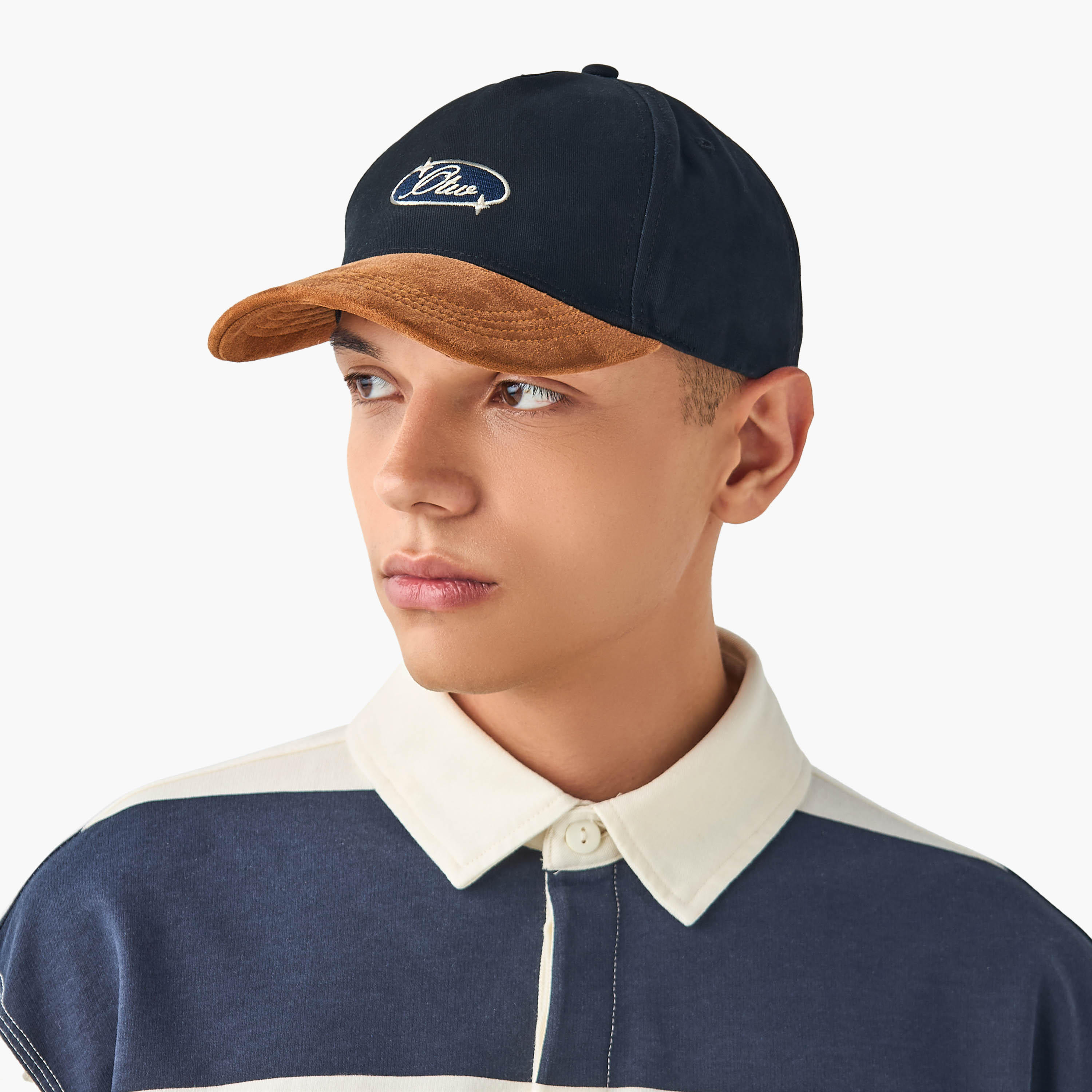 Embroidered Cap with Buckled Strap Closure-men-caps-image-2