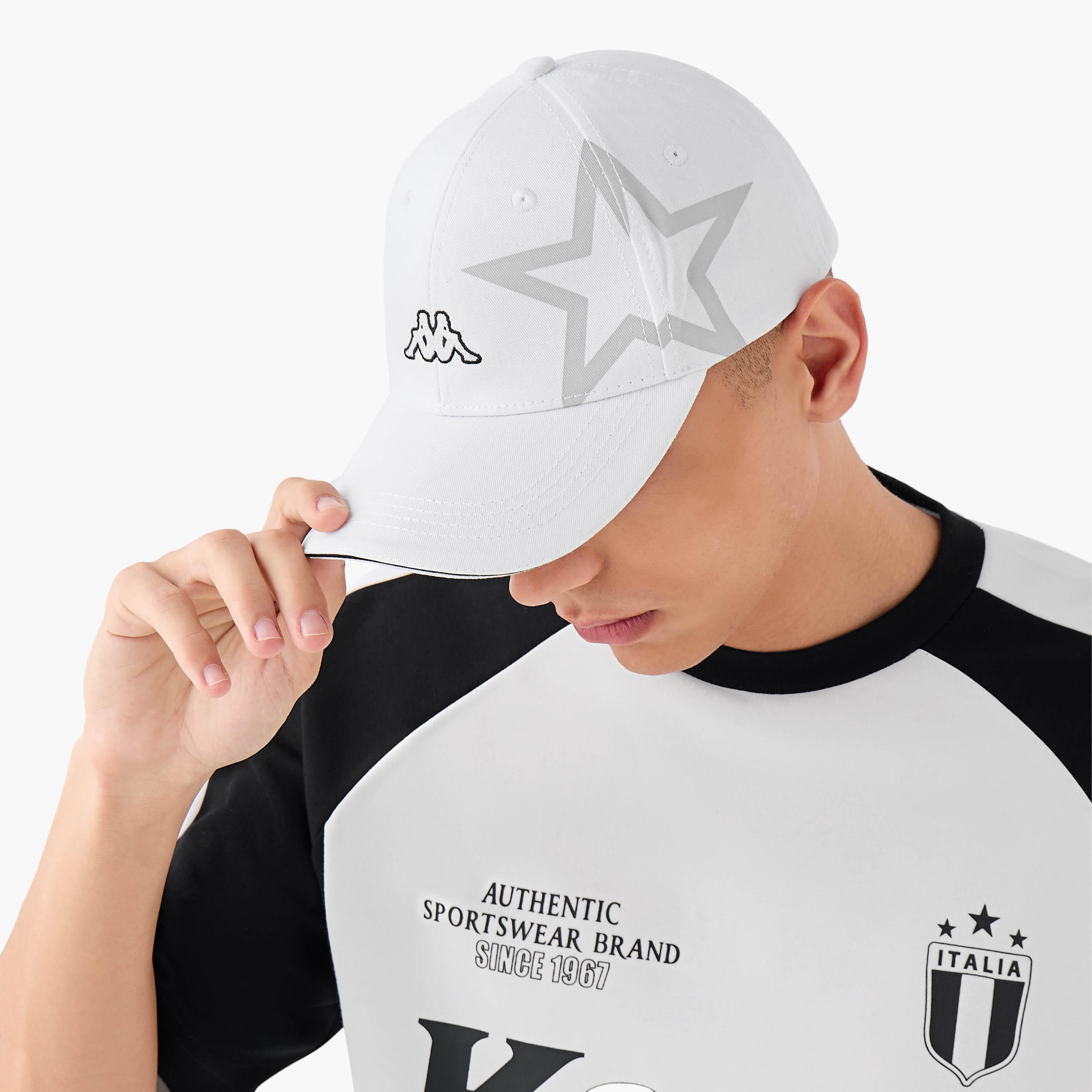 Kappa Logo Embroidered Cap with Buckled Strap Closure-men-caps-image-2