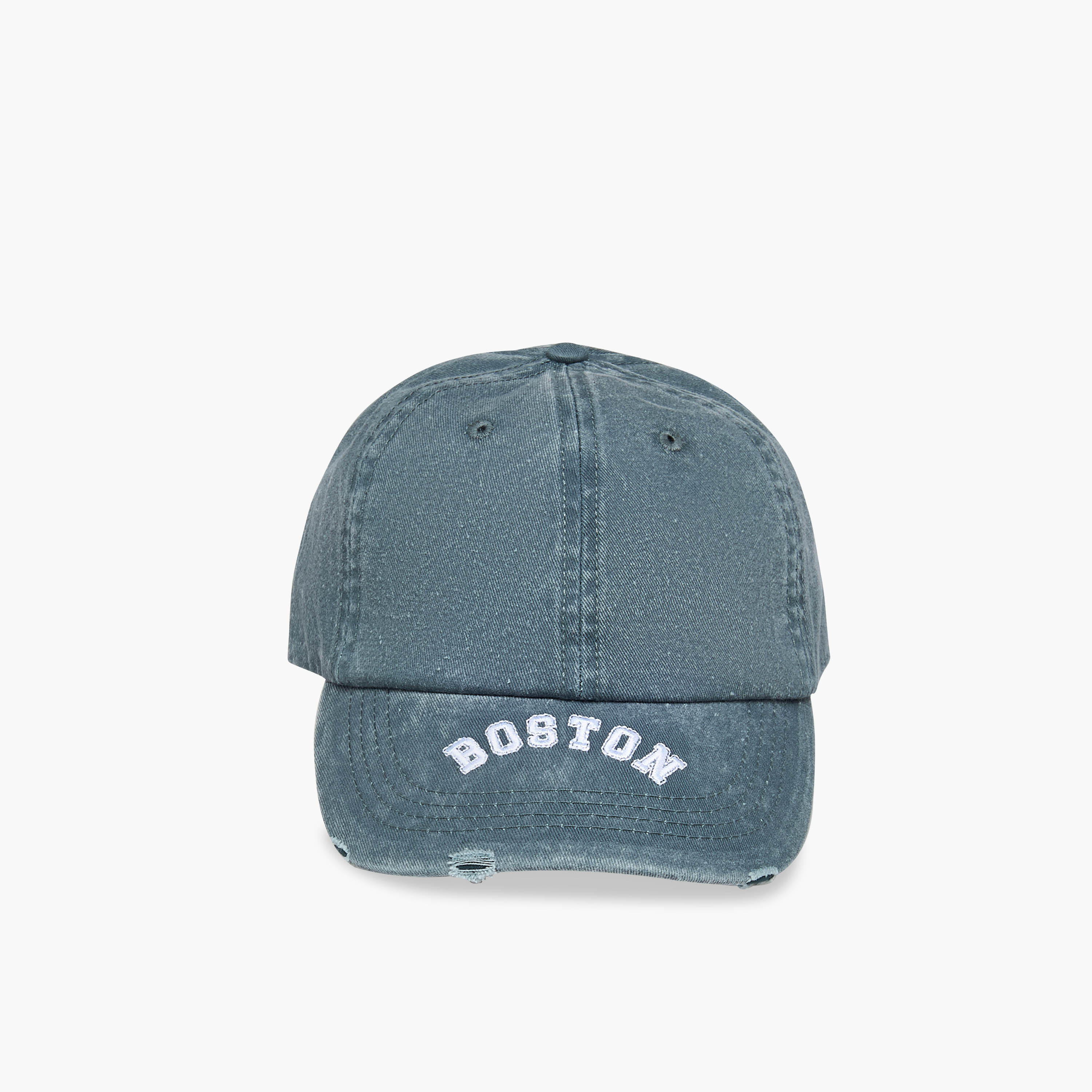 Embroidered Cap with Buckled Strap Closure-men-caps-image-1