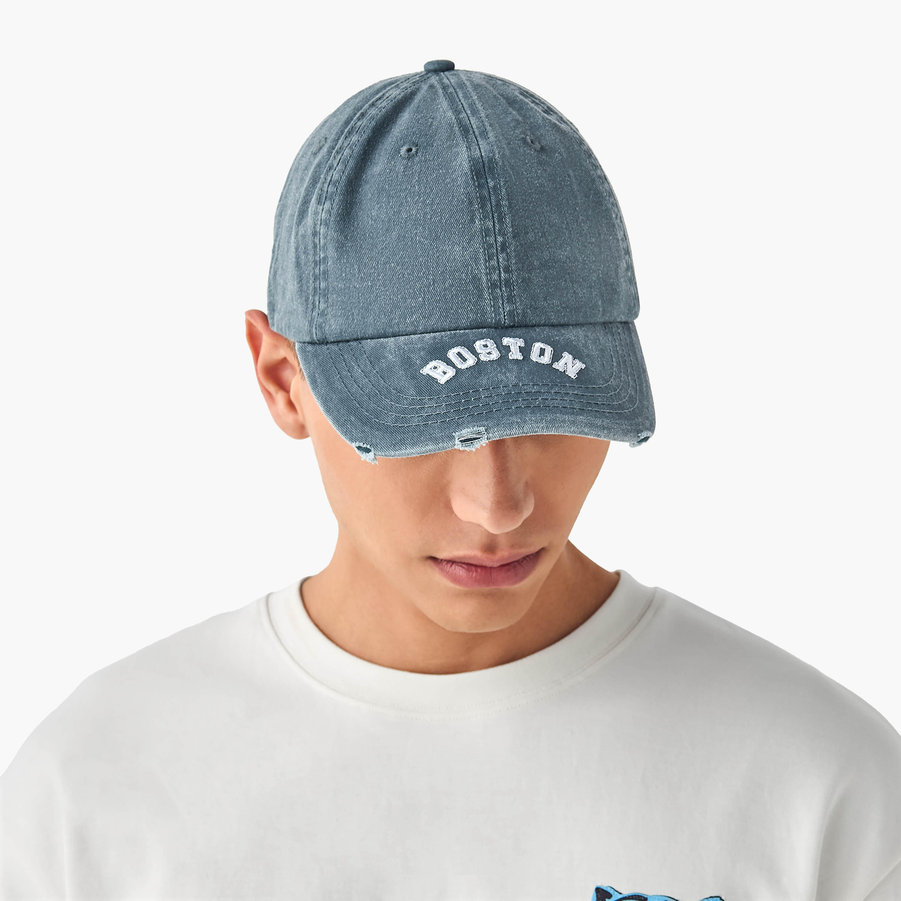 Embroidered Cap with Buckled Strap Closure-men-caps-image-2