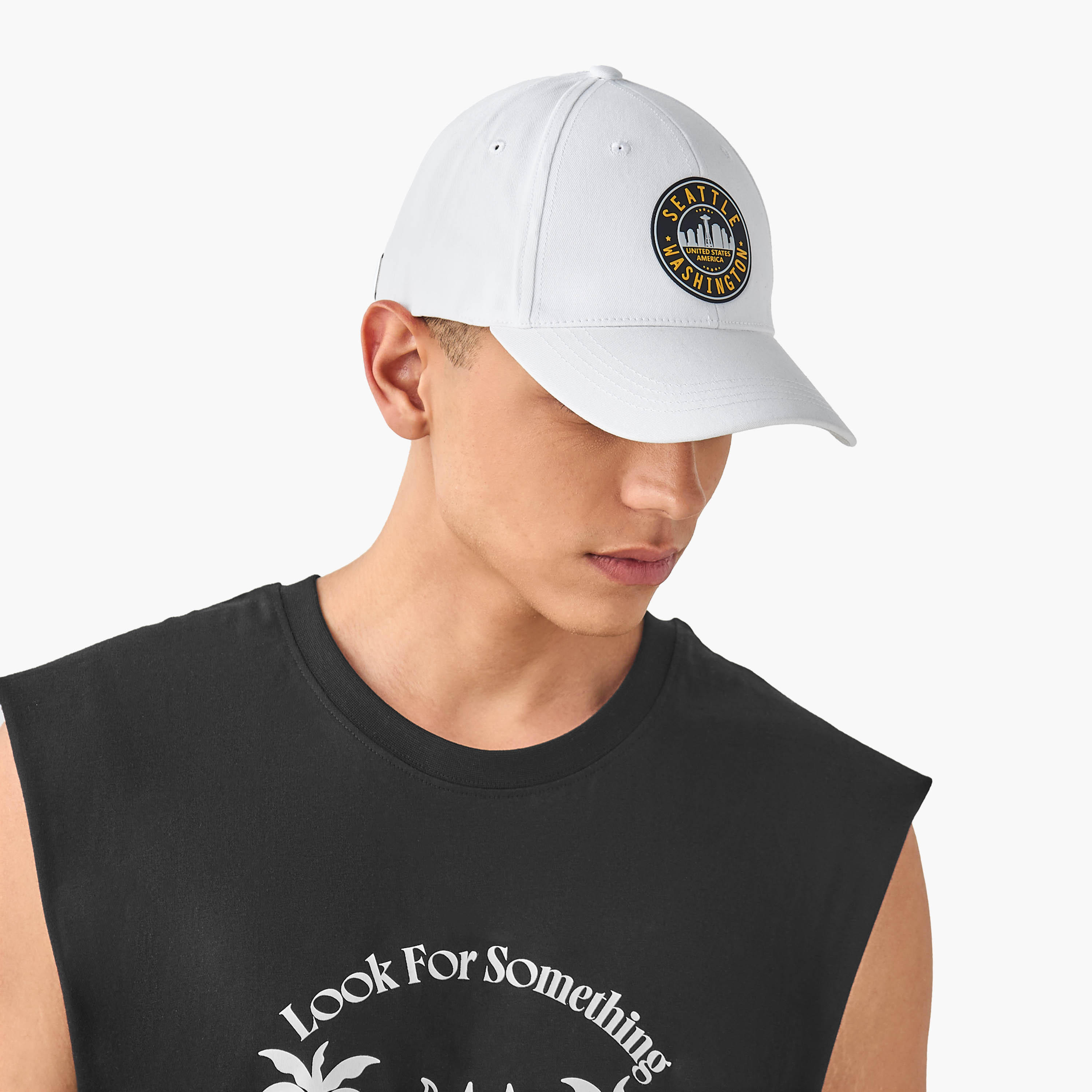 Seattle Applique Cap with Buckled Strap Closure-men-caps-image-2