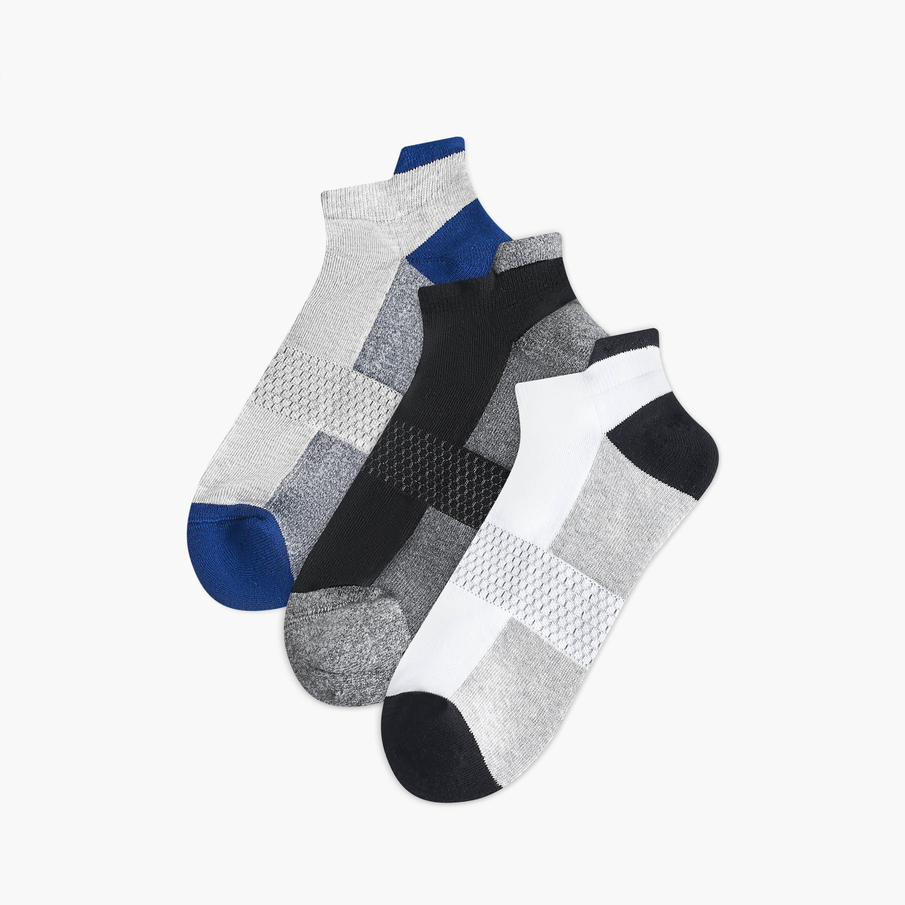 Men's Half Terry Ankle Socks - Set of 3-men-socks-image-1