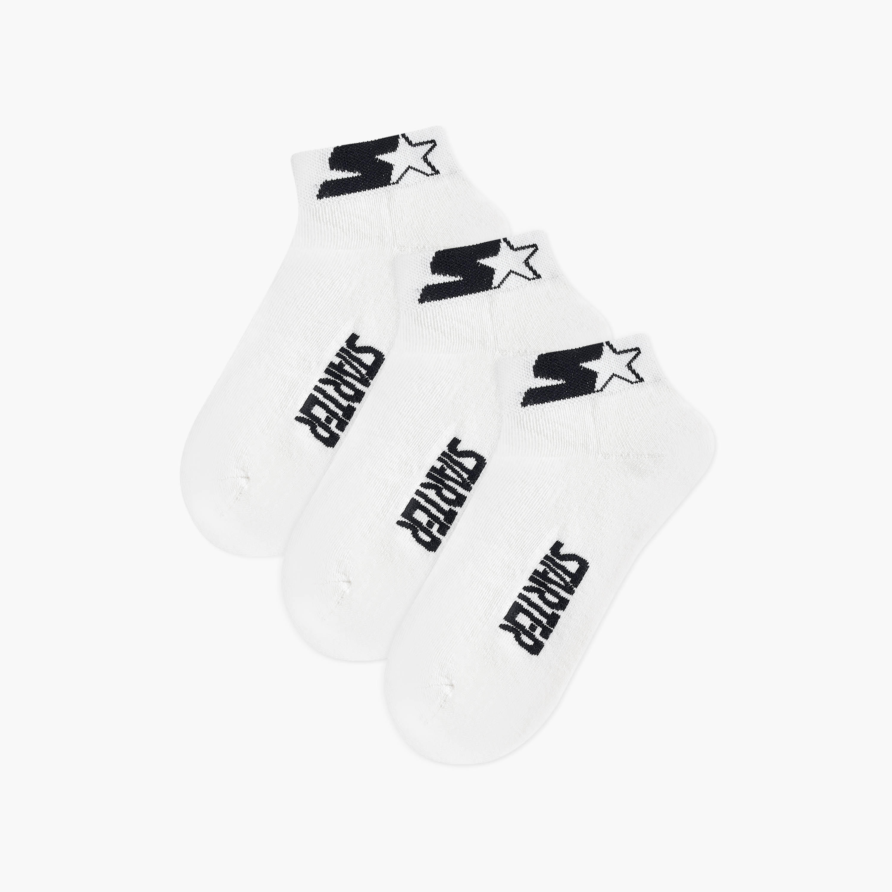 طقم جوارب 3 أزواج بطول الكاحل وطبعات شعار-men-socks-image-1