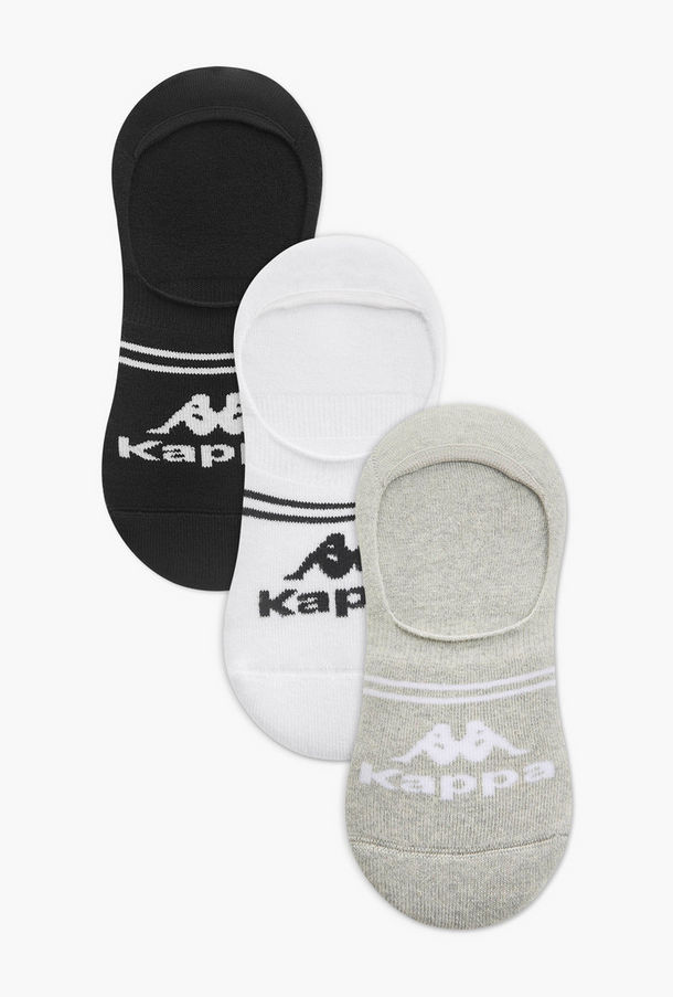Set of 3 - Kappa Logo Detail Invisible Socks with Antibacterial Protection-men-socks-image-1