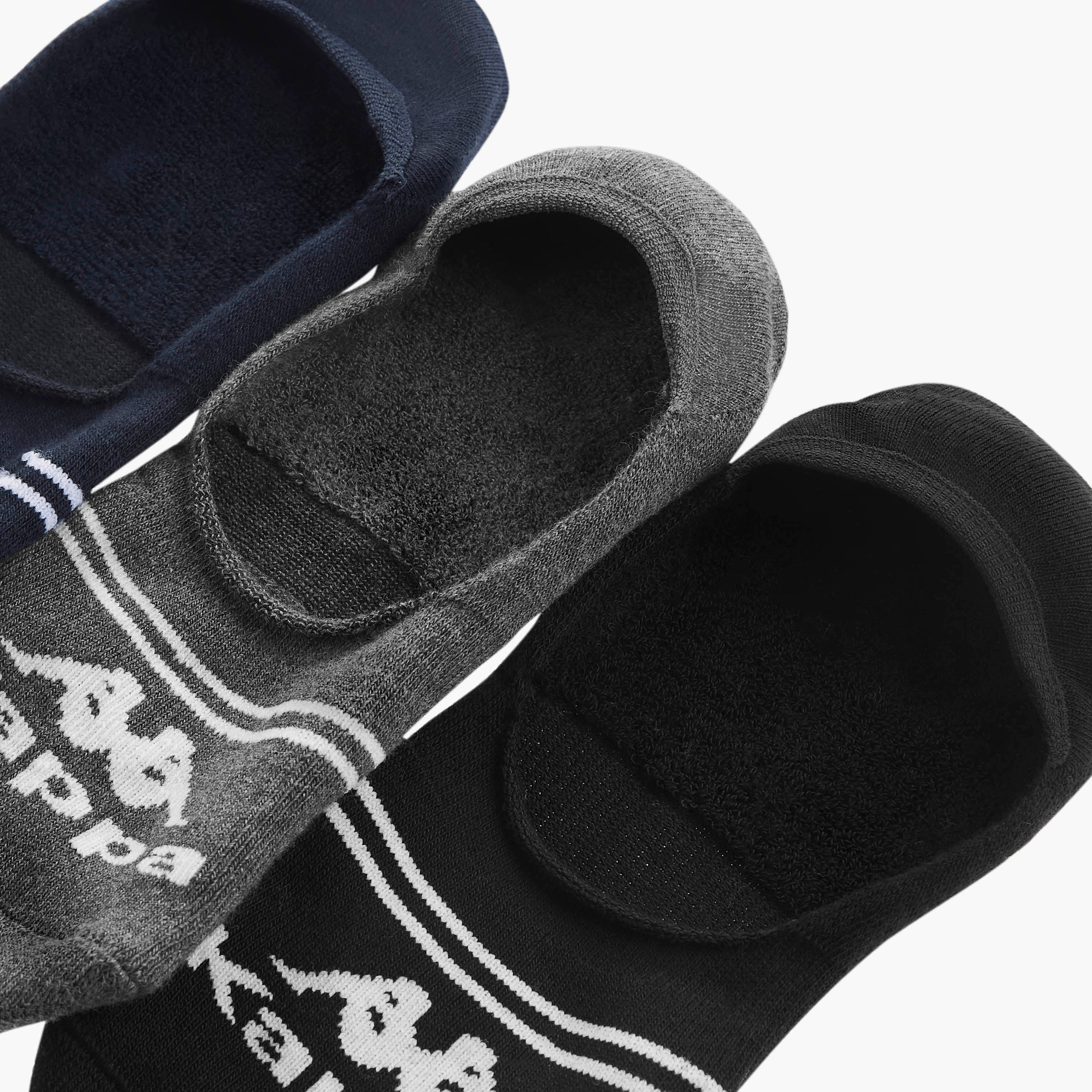 جوارب غير مرئية بحماية من البكتيريا وتفاصيل الشعار من كابا - طقم من 3 أزواج-men-socks-image-4
