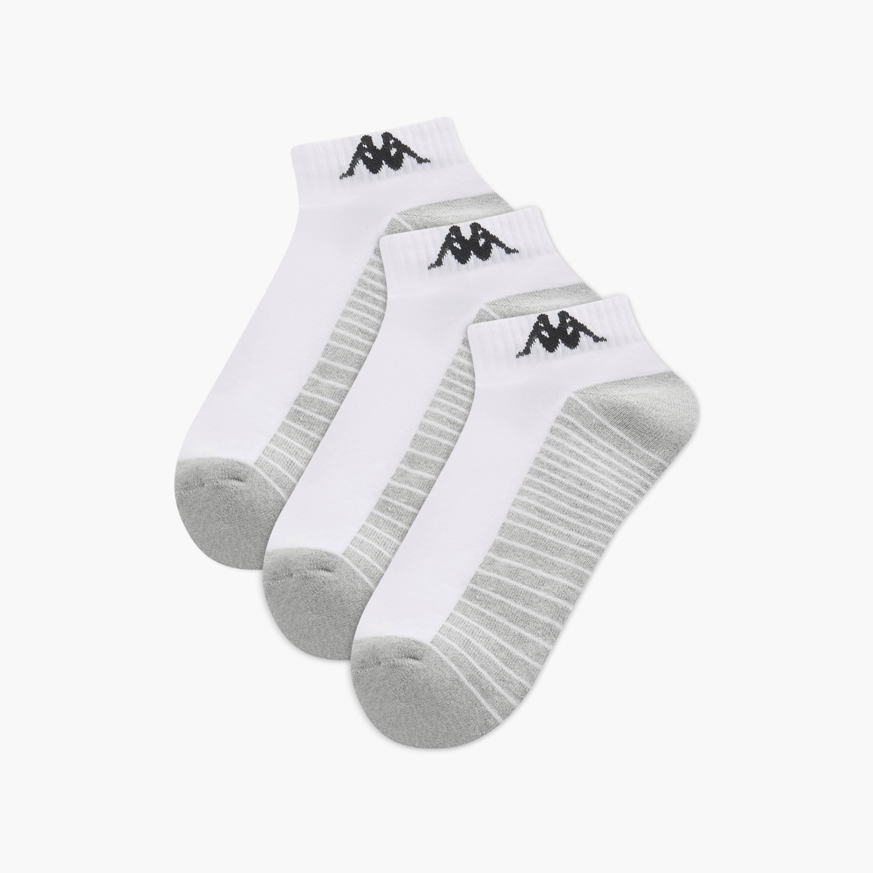 جوارب نصف تيري بطول الكاحل وحماية من البكتيريا وطبعات الشعار من كابا - طقم من 3 أزواج-men-socks-image-1
