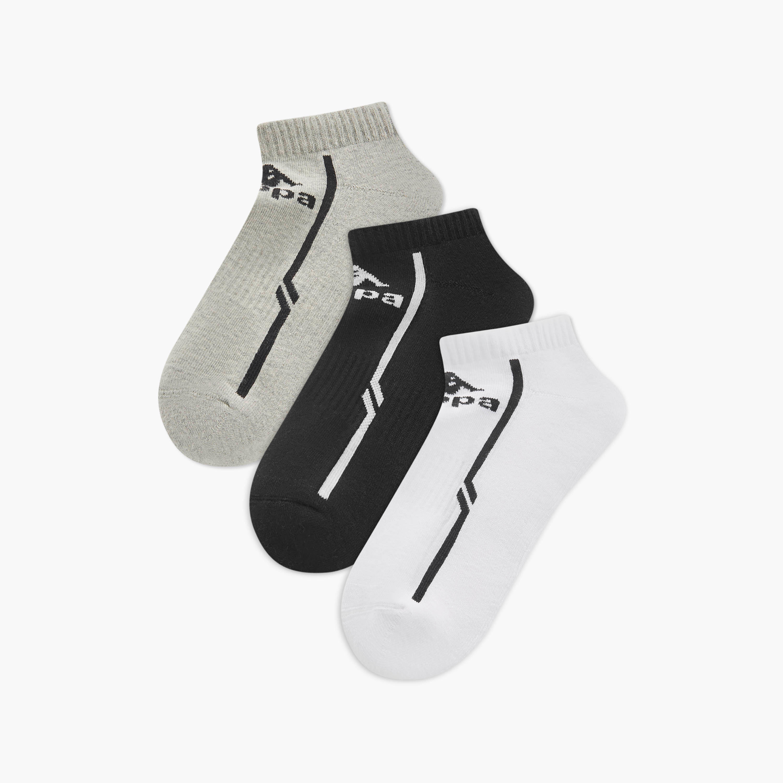 جوارب بطول الكاحل وحماية من البكتيريا وتفاصيل الشعار من كابا - طقم من 3 أزواج-men-socks-image-1