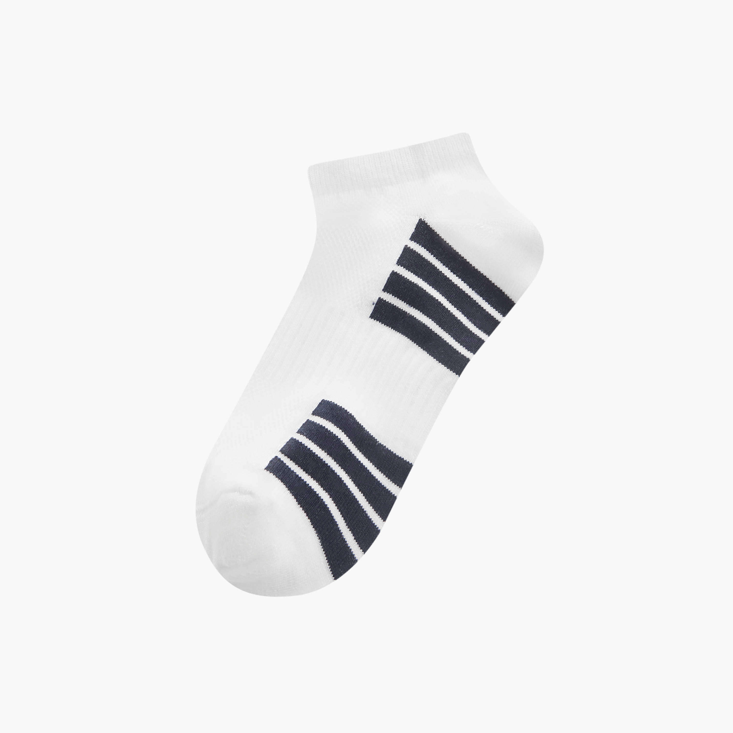 Set of 3 - Stripe Detail Ankle Length Socks with Antibacterial Protection-men-socks-image-2