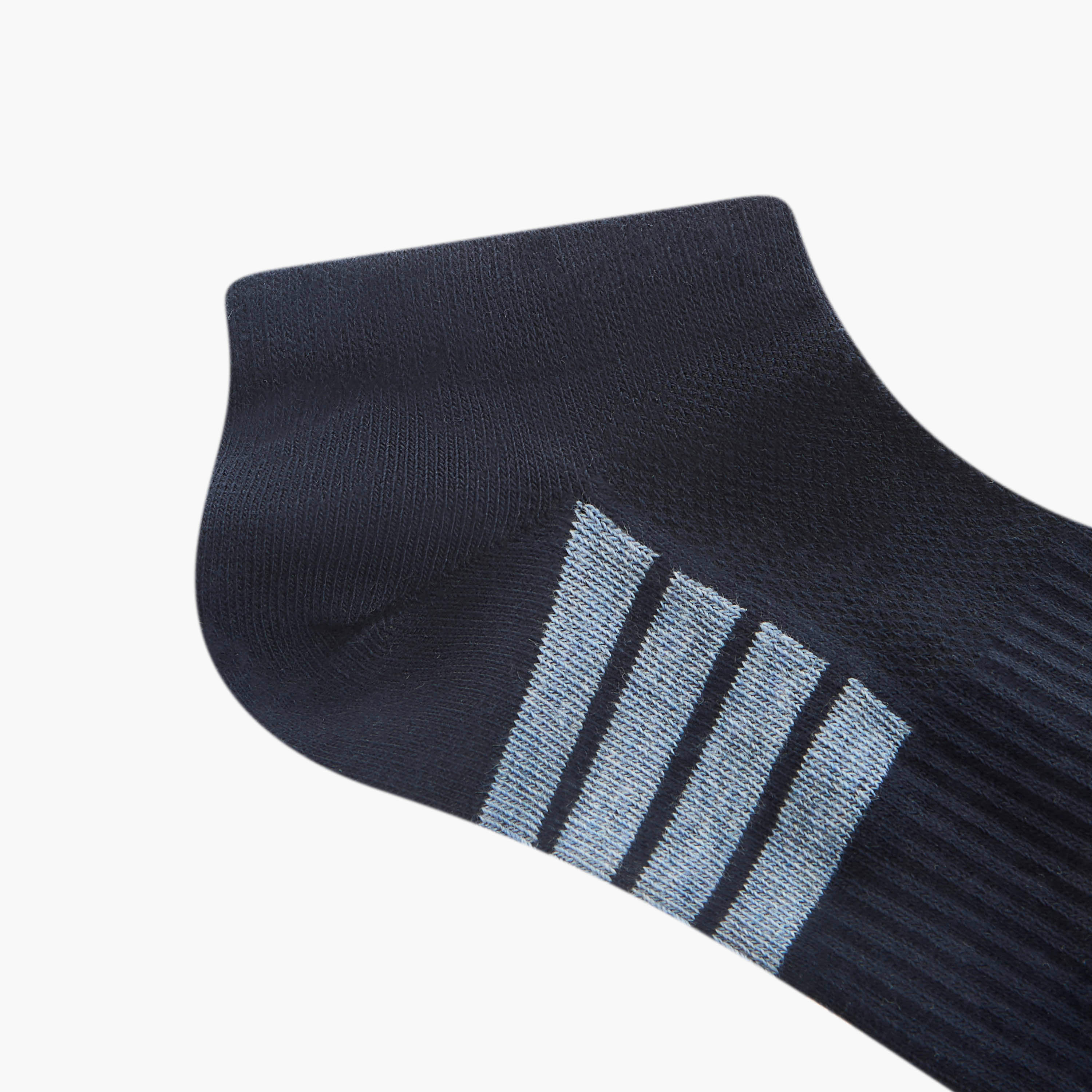 Set of 3 - Stripe Detail Ankle Length Socks with Antibacterial Protection-men-socks-image-5