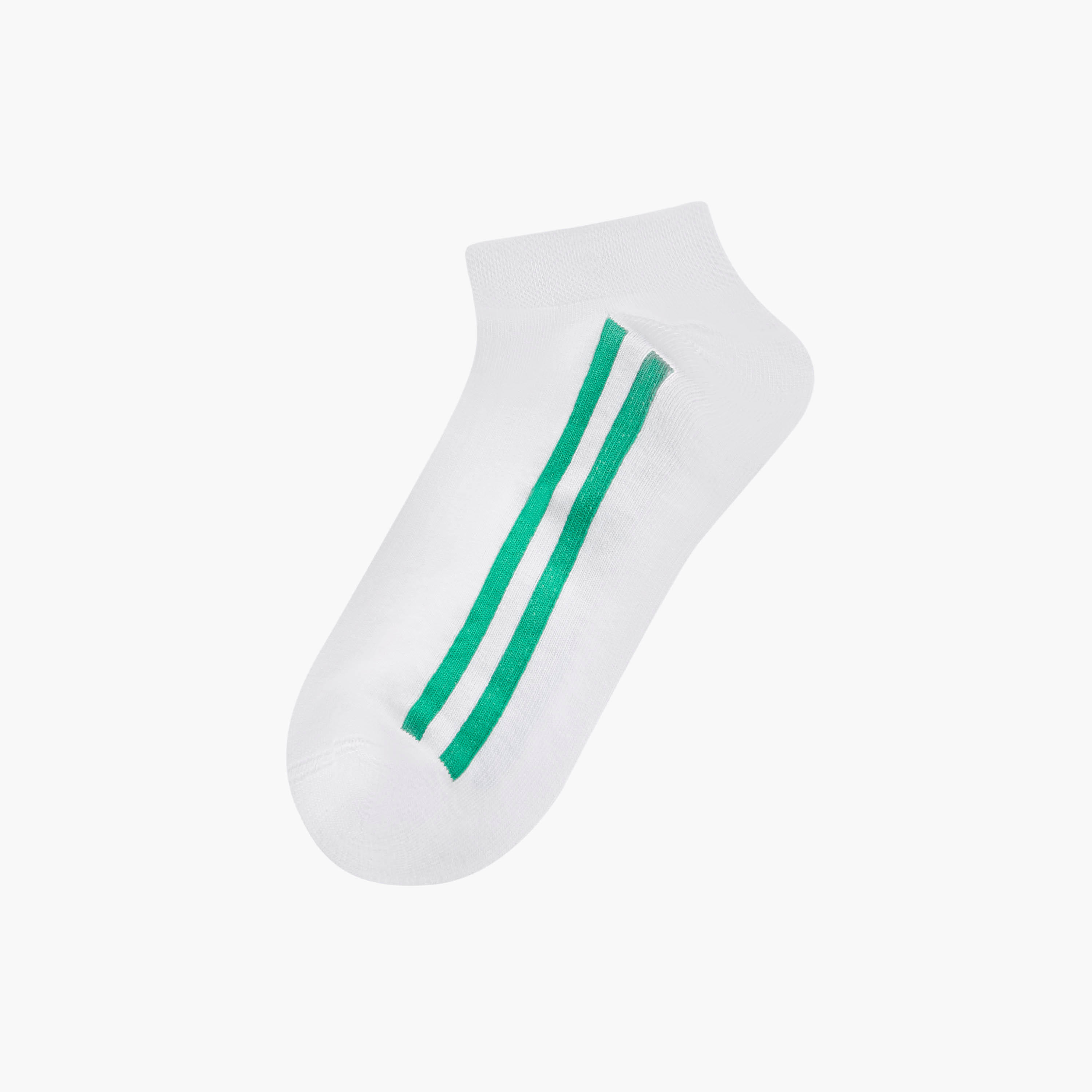 Set of 3 - Stripe Detail Ankle Length Socks with Antibacterial Protection-men-socks-image-2