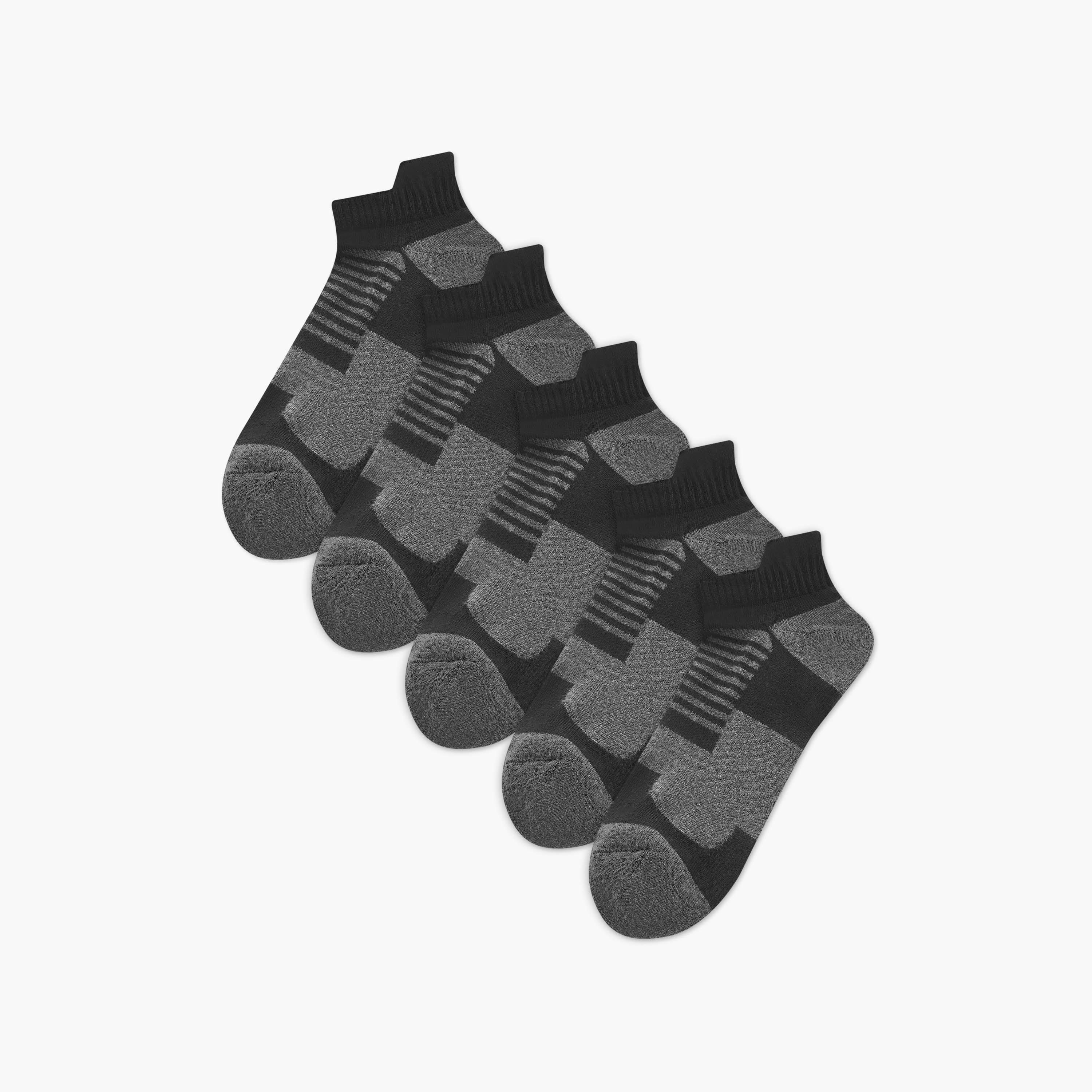 Set of 5 - Textured Ankle Length Socks with Antibacterial Protection-men-socks-image-1