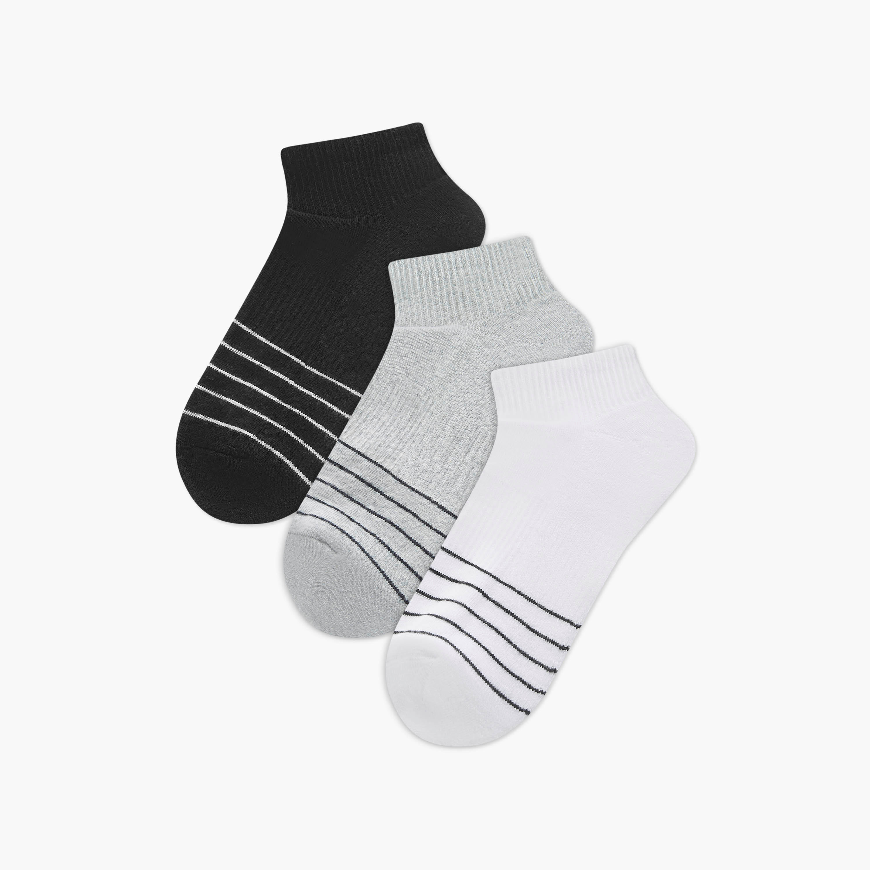 Set of 3 - Textured Ankle Length Socks-men-socks-image-1