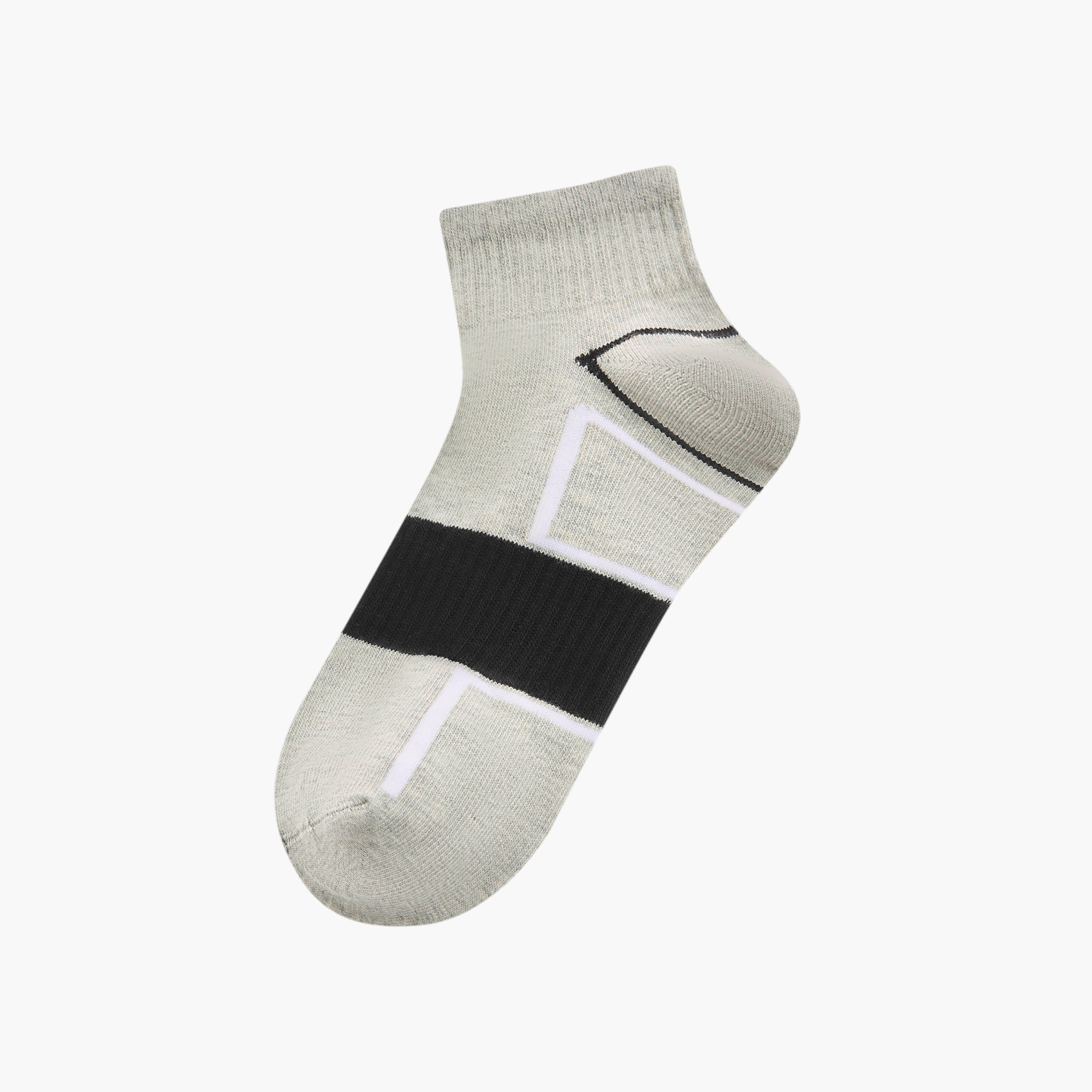 Set of 3 - Stripe Detail Ankle Length Socks with Antibacterial Protection-men-socks-image-2