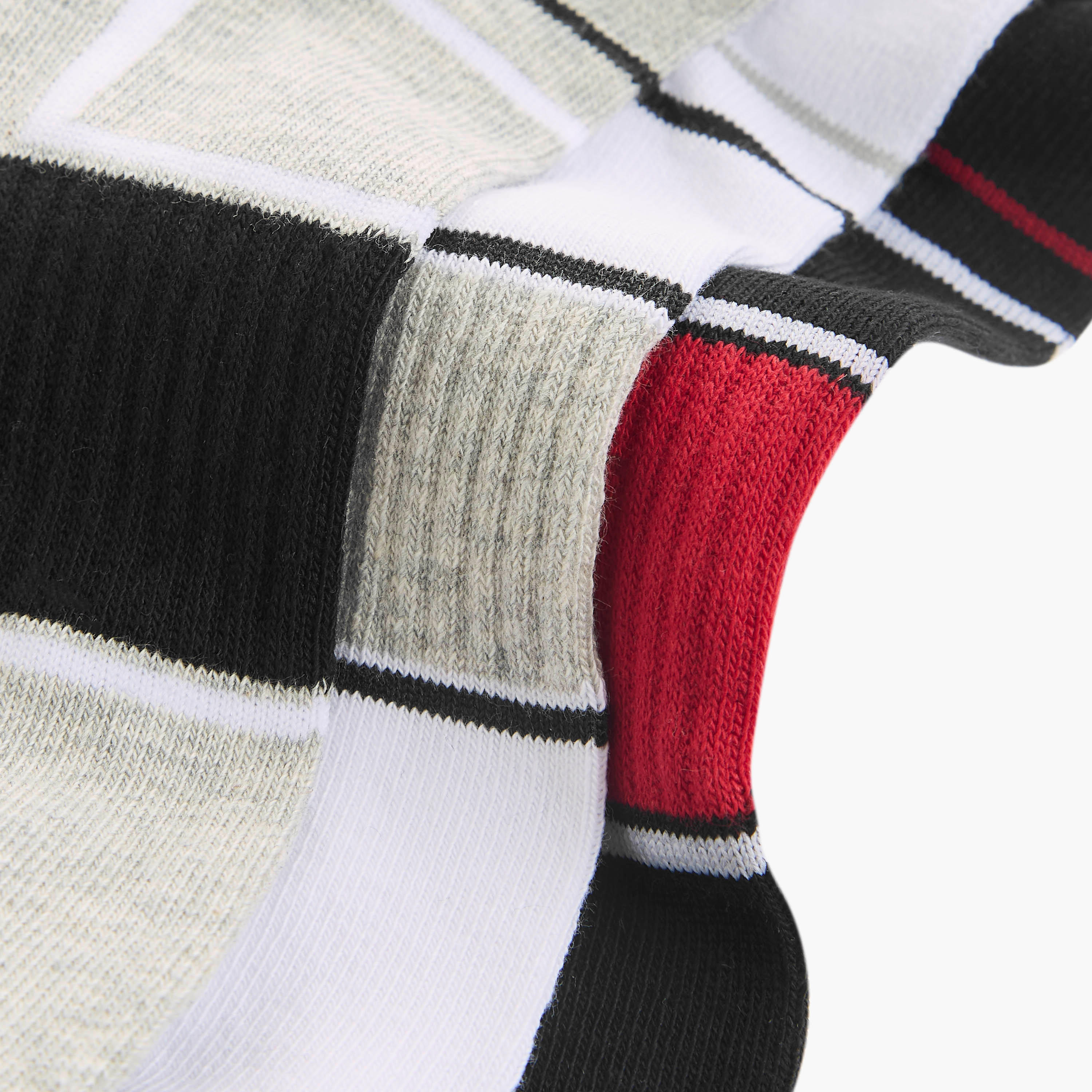 Set of 3 - Stripe Detail Ankle Length Socks with Antibacterial Protection-men-socks-image-4