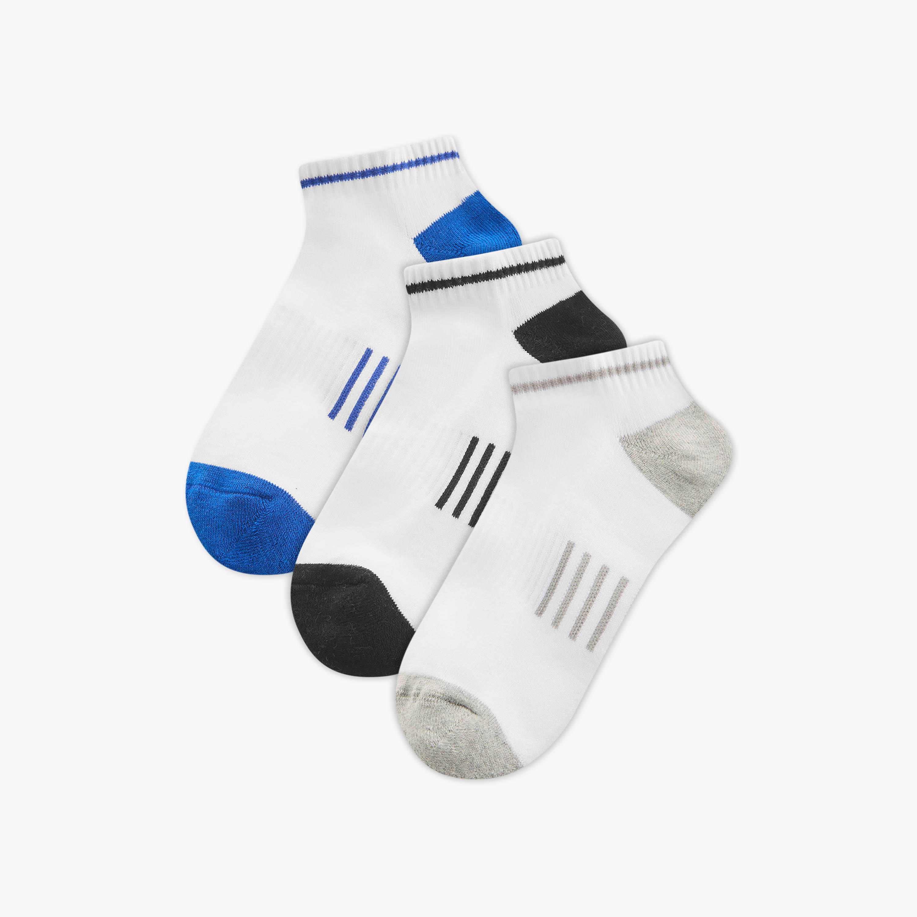 Set of 3 - Textured Ankle Length Socks-men-socks-image-1