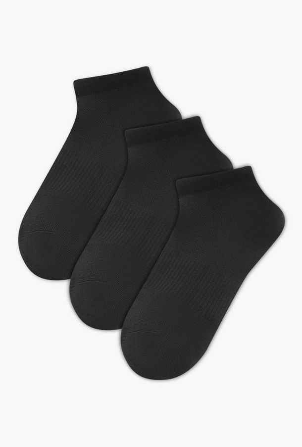 Set of 3 - Stripe Detail Ankle Length Socks with Antibacterial Protection-men-socks-image-1