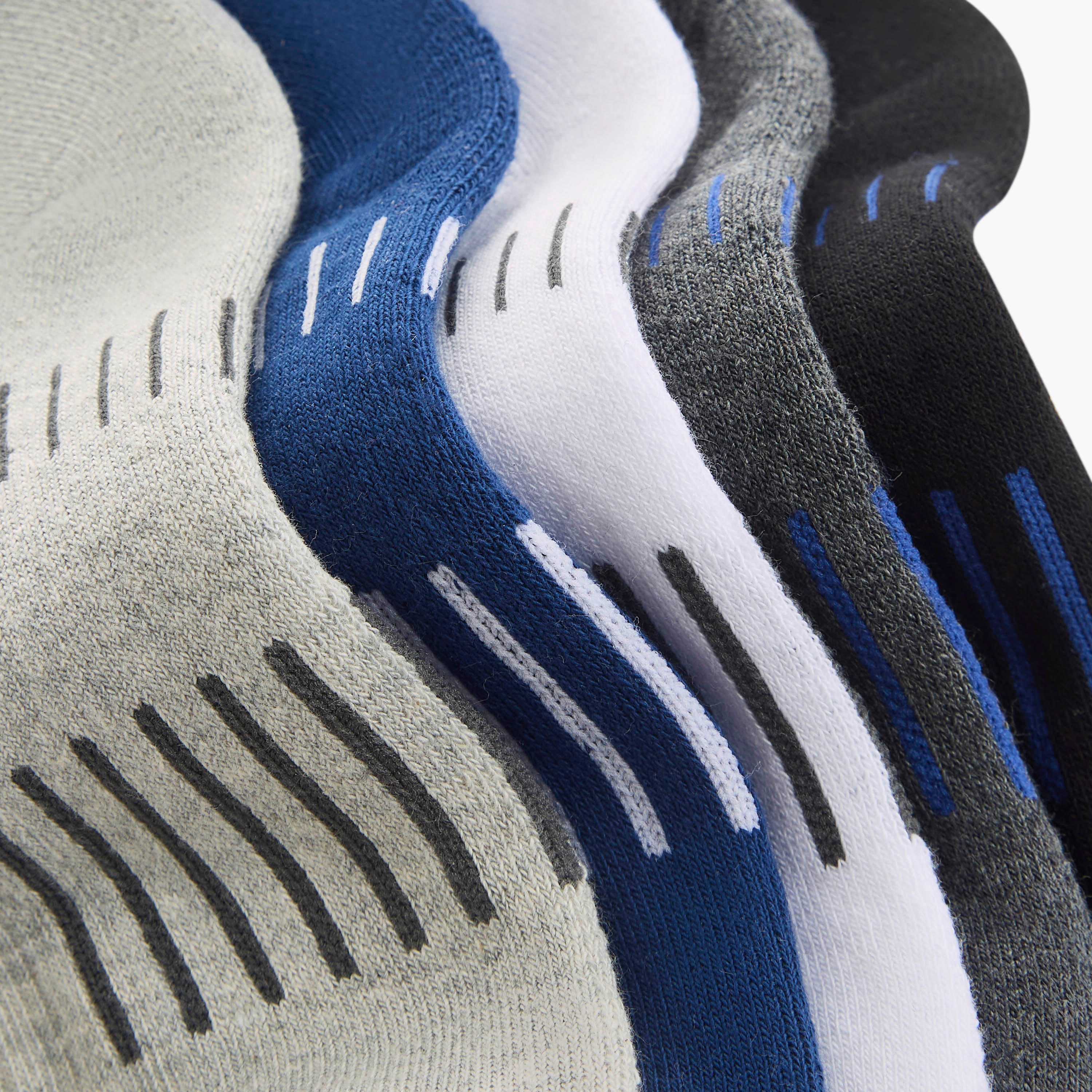 Set of 5 - Textured Ankle Length Socks with Antibacterial Protection-men-socks-image-4