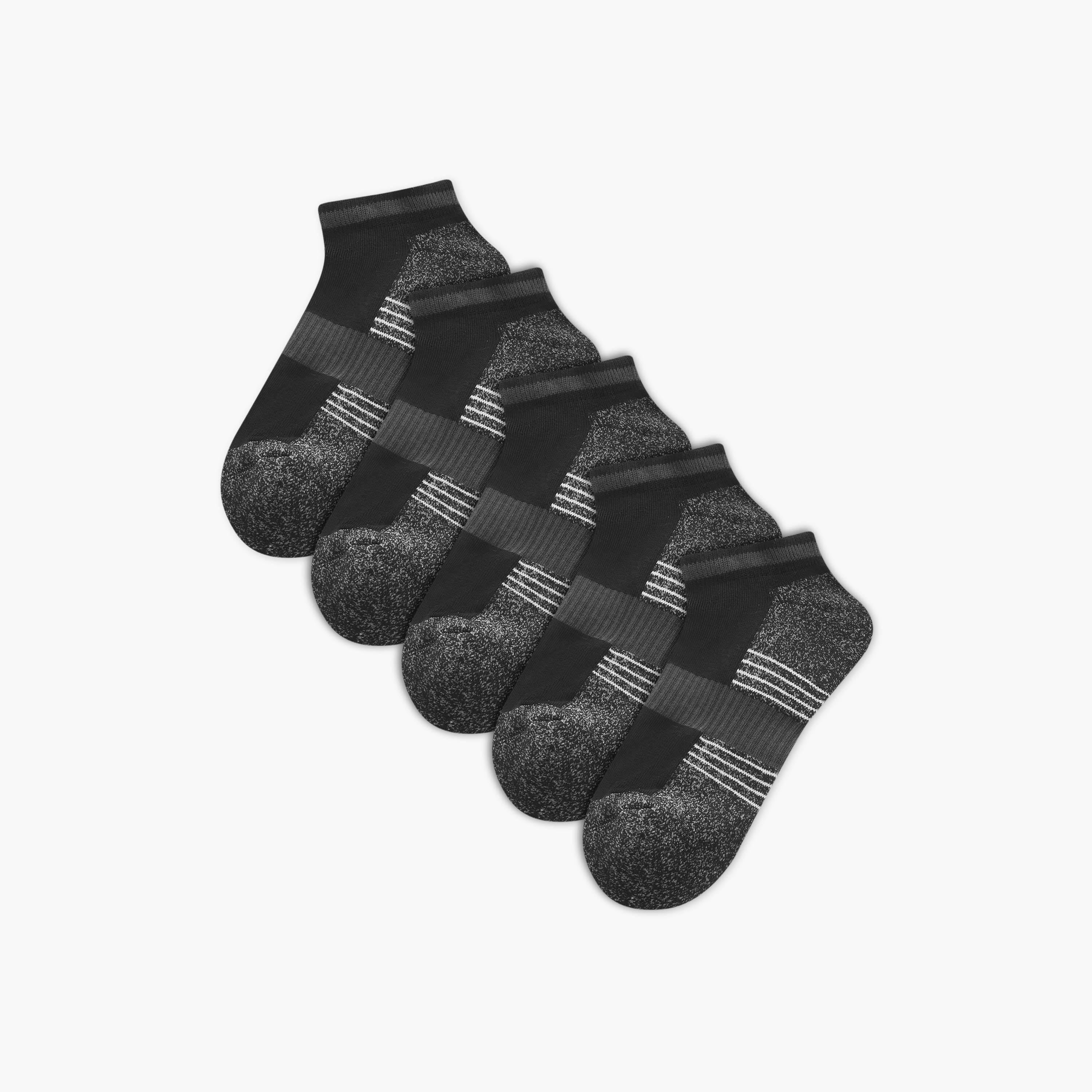 Set of 5 - Textured Ankle Length Socks with Antibacterial Protection-men-socks-image-1