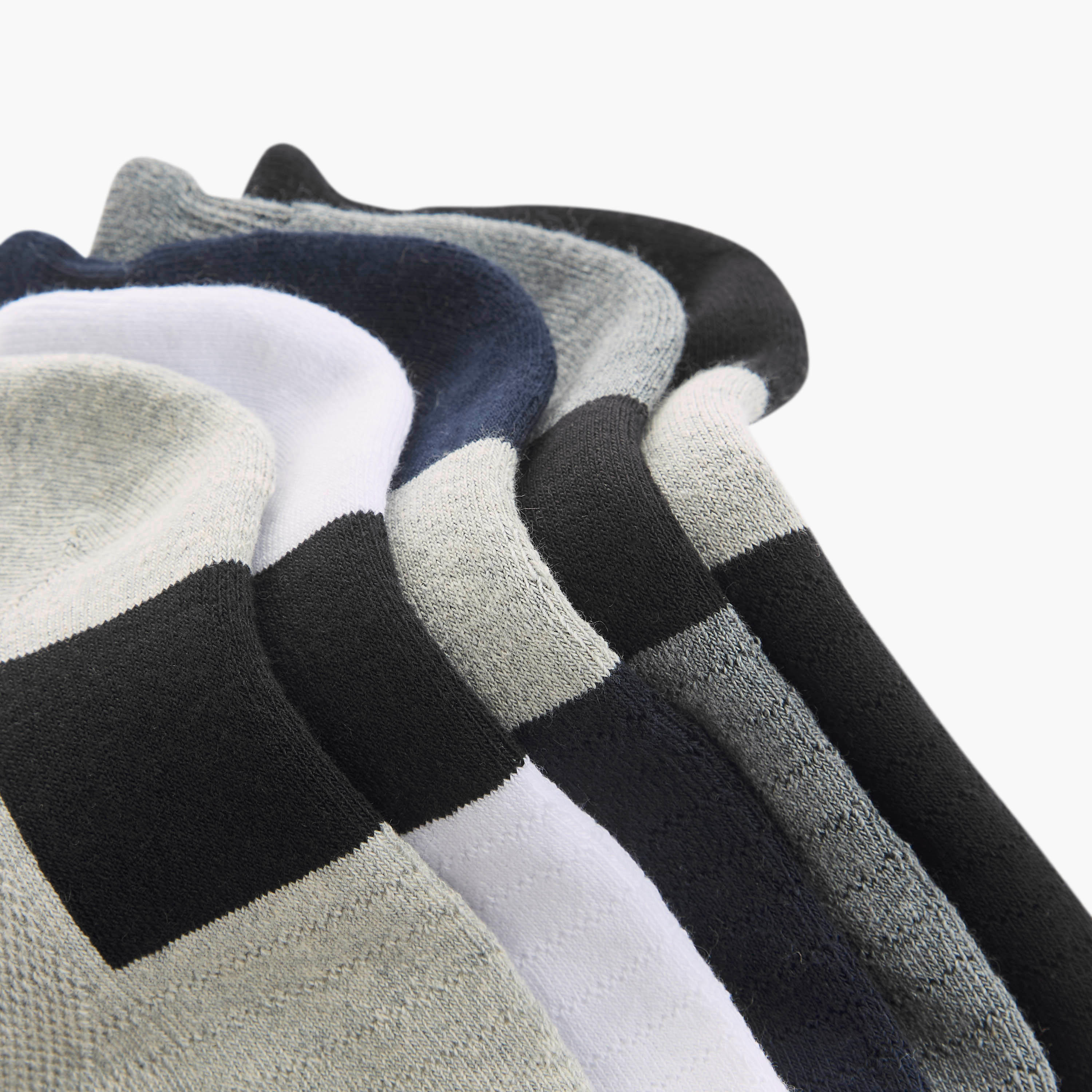 Set of 5 - Textured Ankle Length Socks with Antibacterial Protection-men-socks-image-4