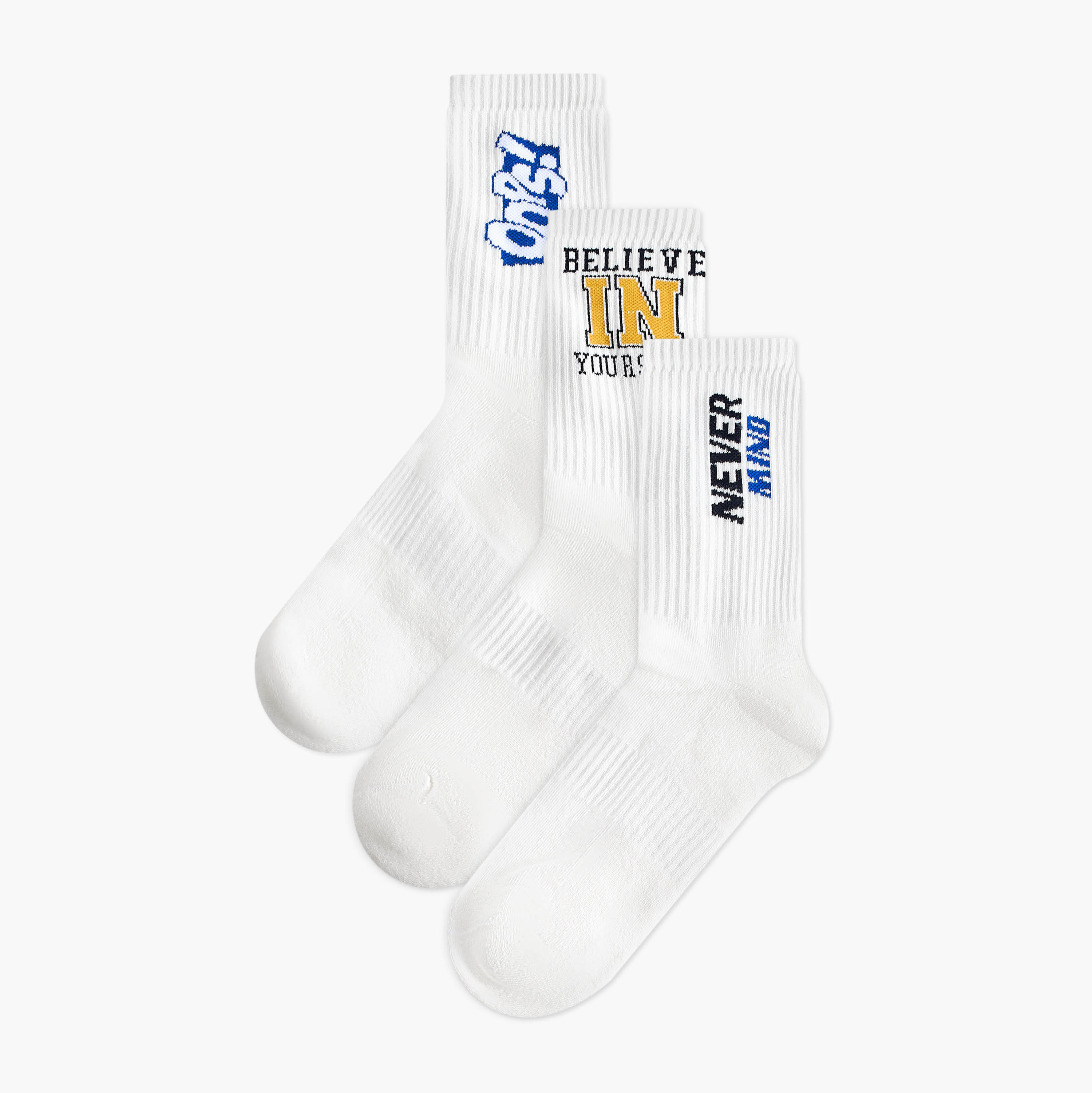 طقم جوارب 3 أزواج نصف تيري بطول الكاحل للرجال-men-socks-image-1