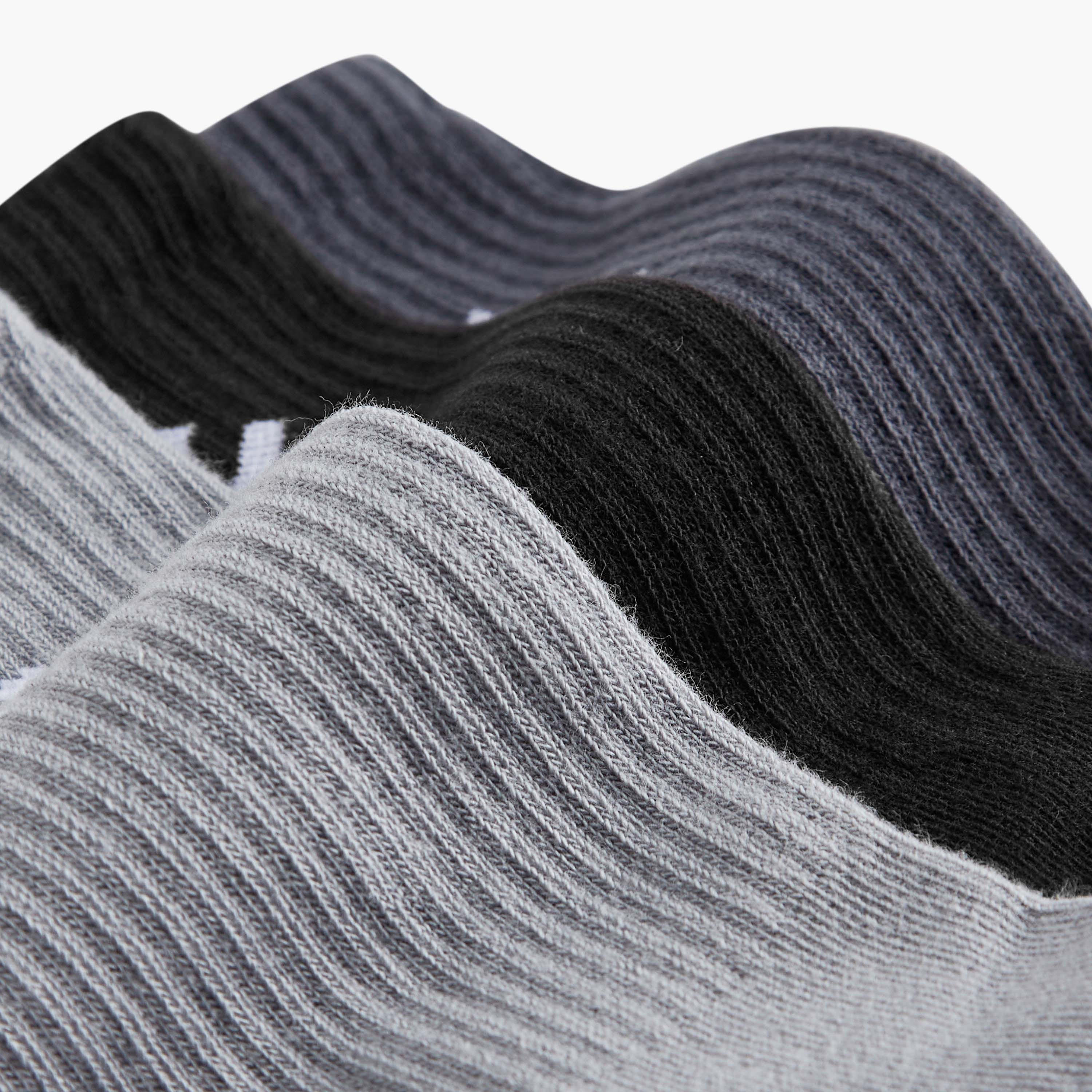 Pack of 3 - Textured Crew Length Socks with Antibacterial Protection-men-socks-image-4