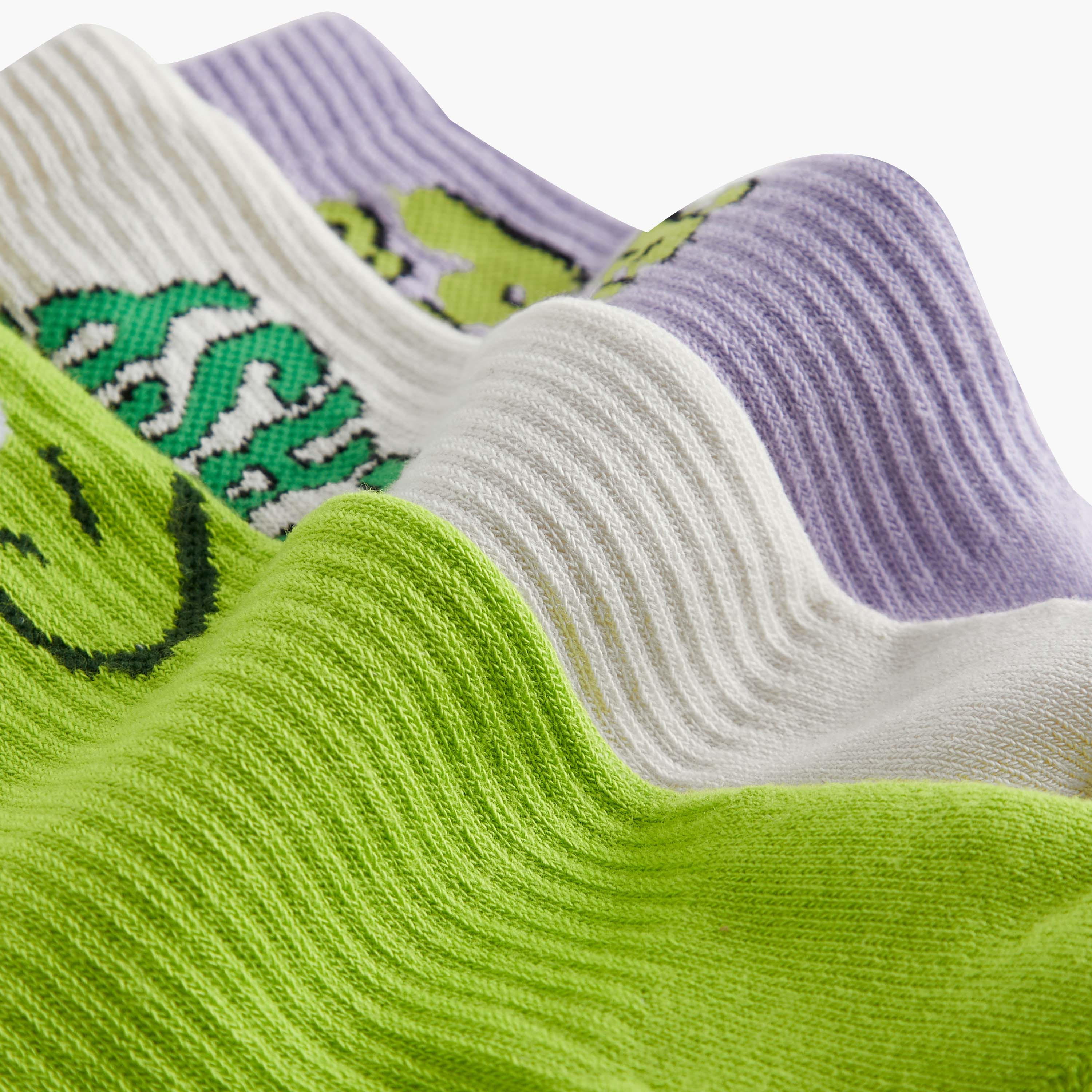 Pack of 3 - Textured Crew Length Socks with Antibacterial Protection-men-socks-image-4