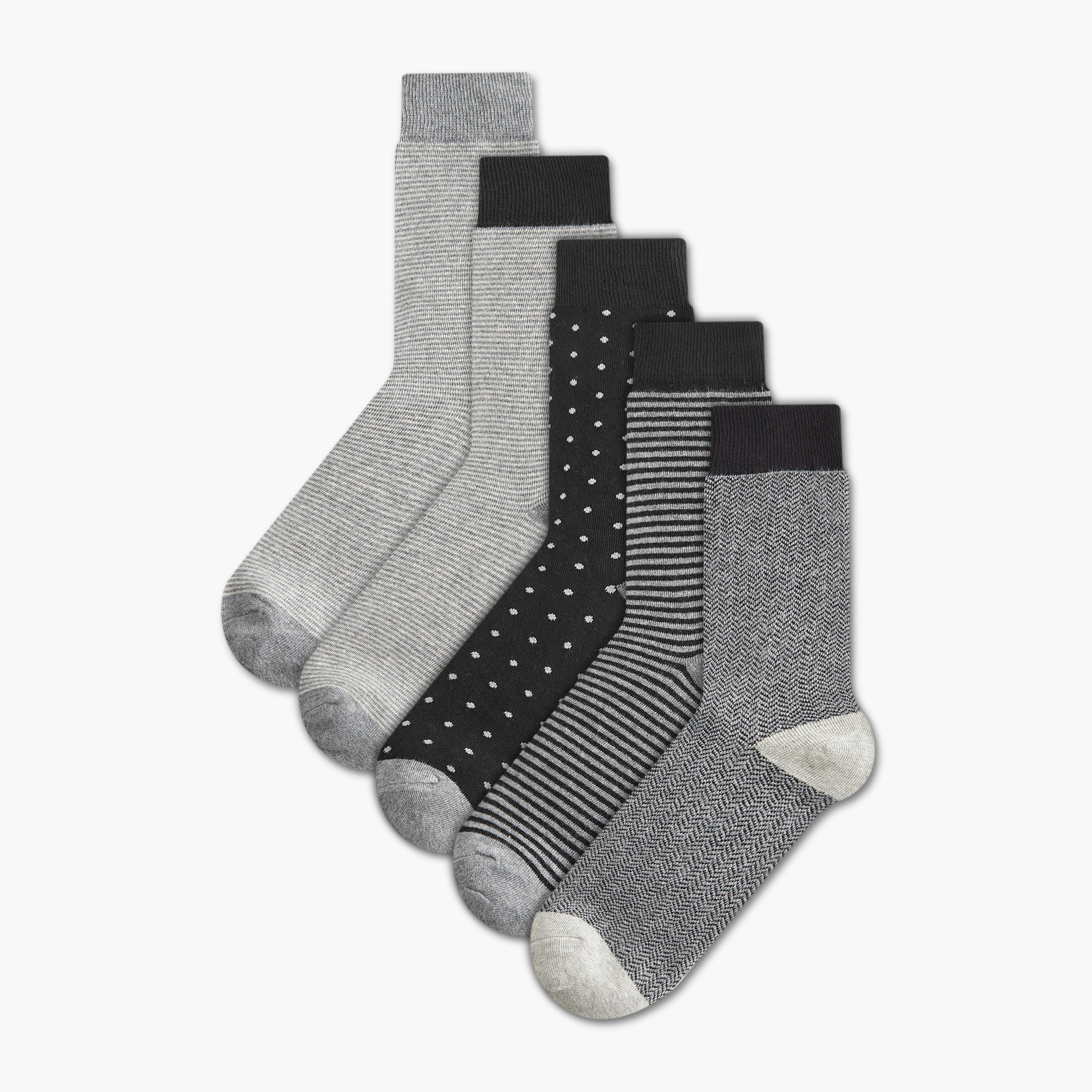 طقم جوارب 5 أزواج بارزة الملمس طويلة-men-socks-image-1