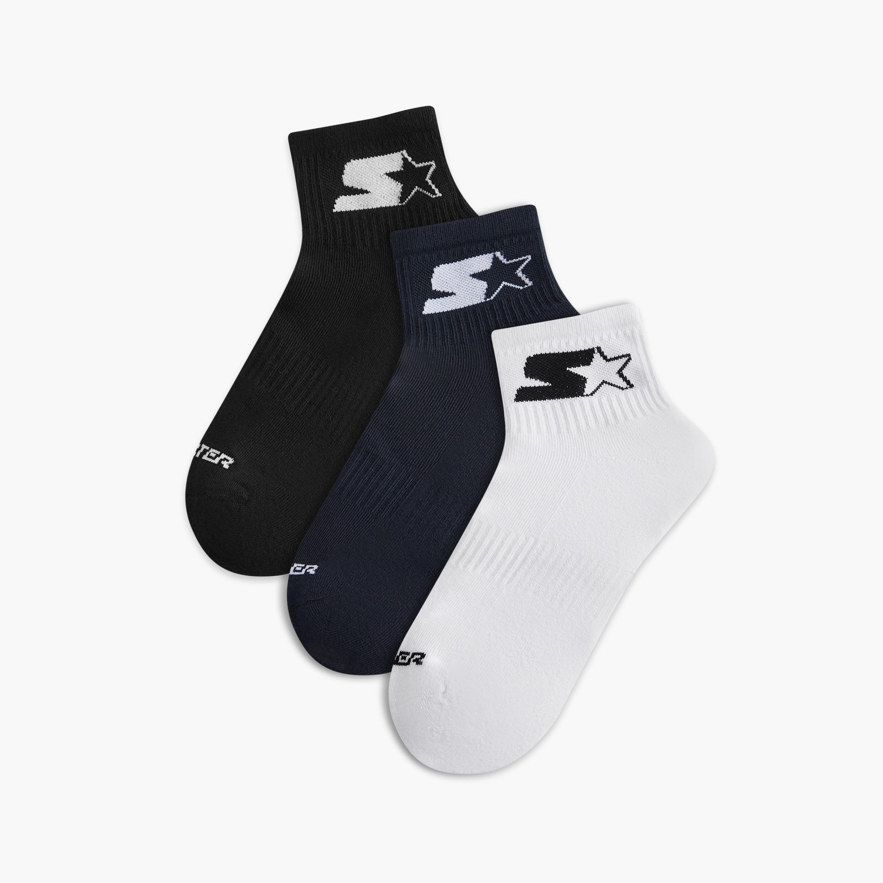 Set of 3 - Starter Printed Ankle Length Socks with Antibacterial Protection-men-socks-image-1