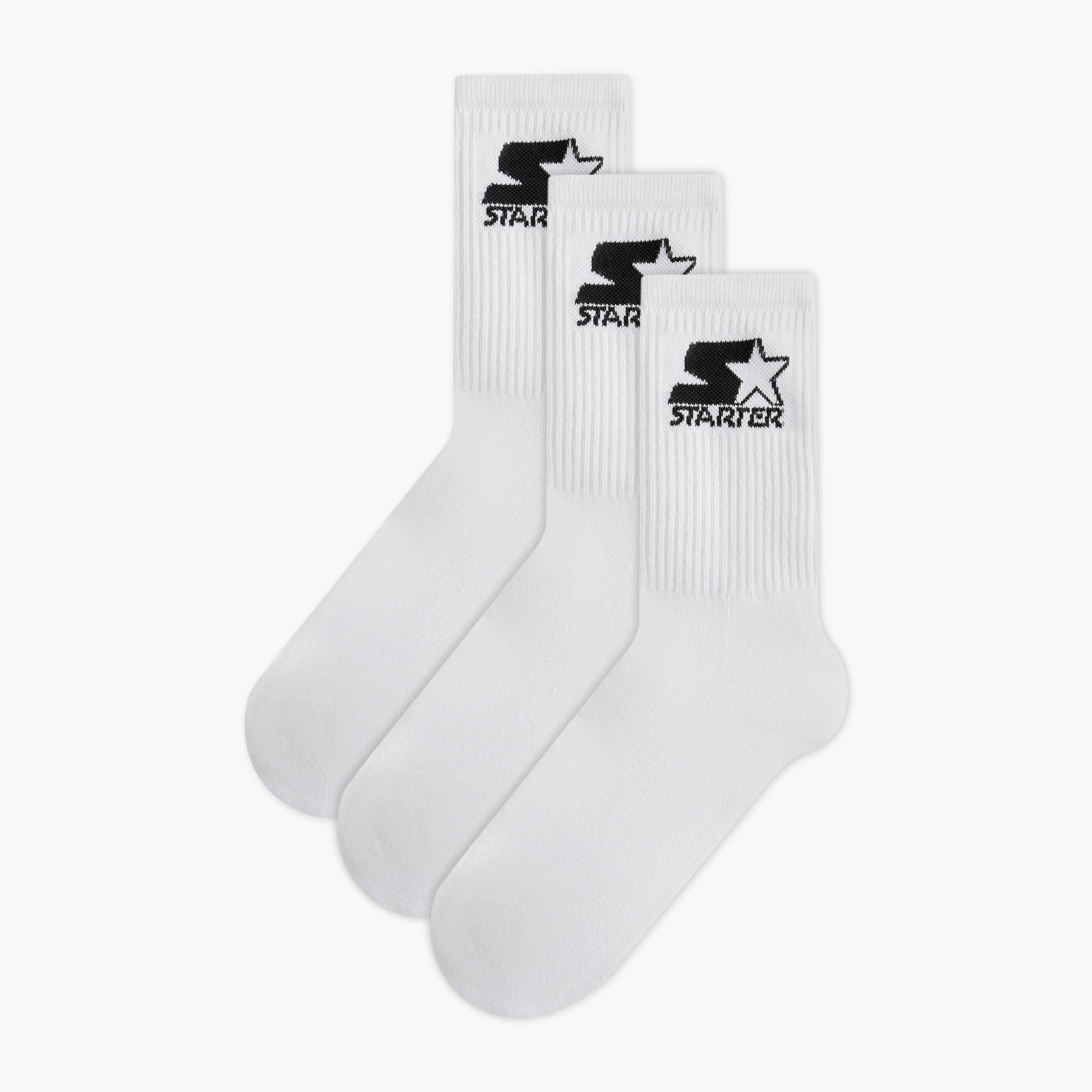 Set of 3 - Starter Ribbed Crew Length Socks with Antibacterial Protection-men-socks-image-1
