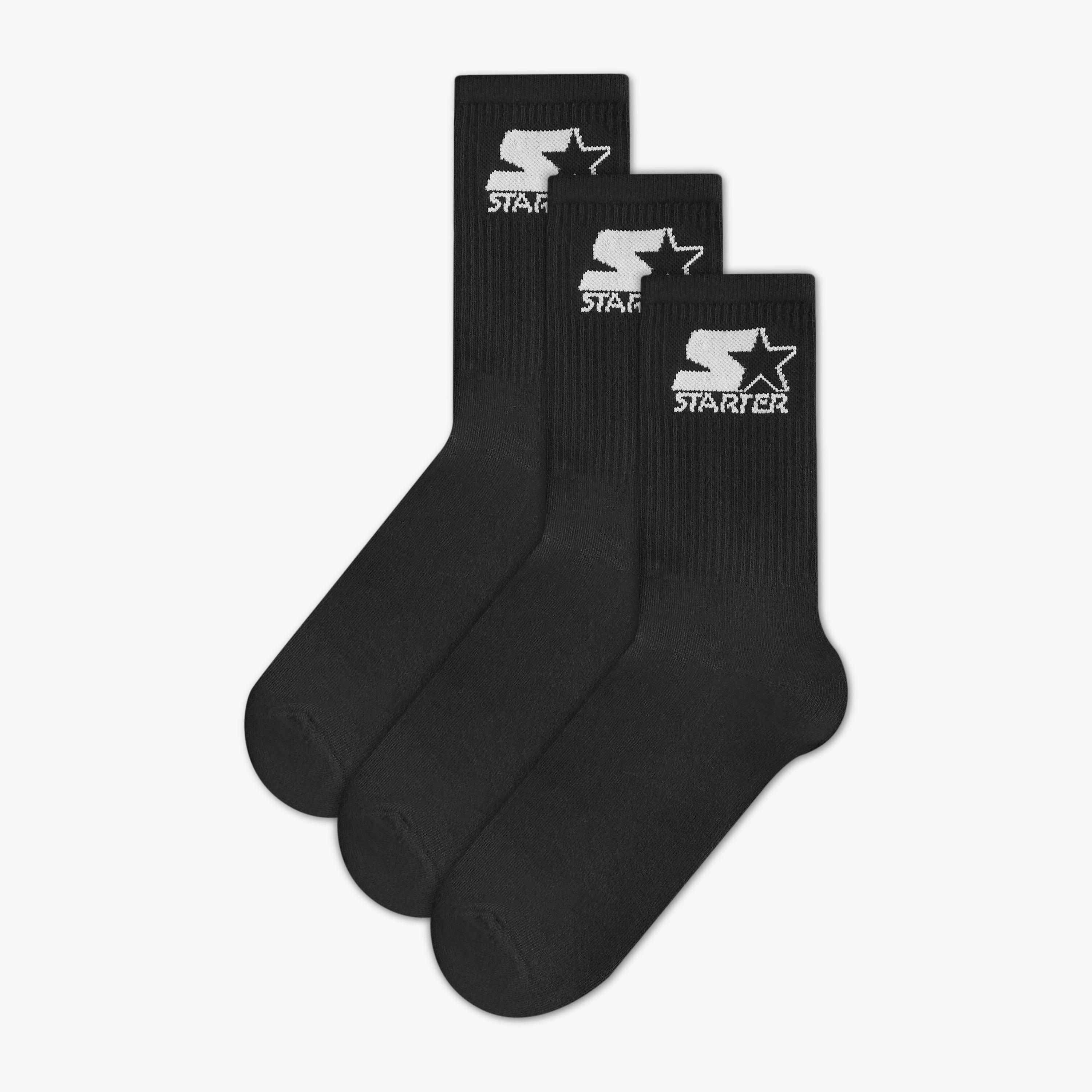 Set of 3 - Starter Ribbed Crew Length Socks with Antibacterial Protection-men-socks-image-1