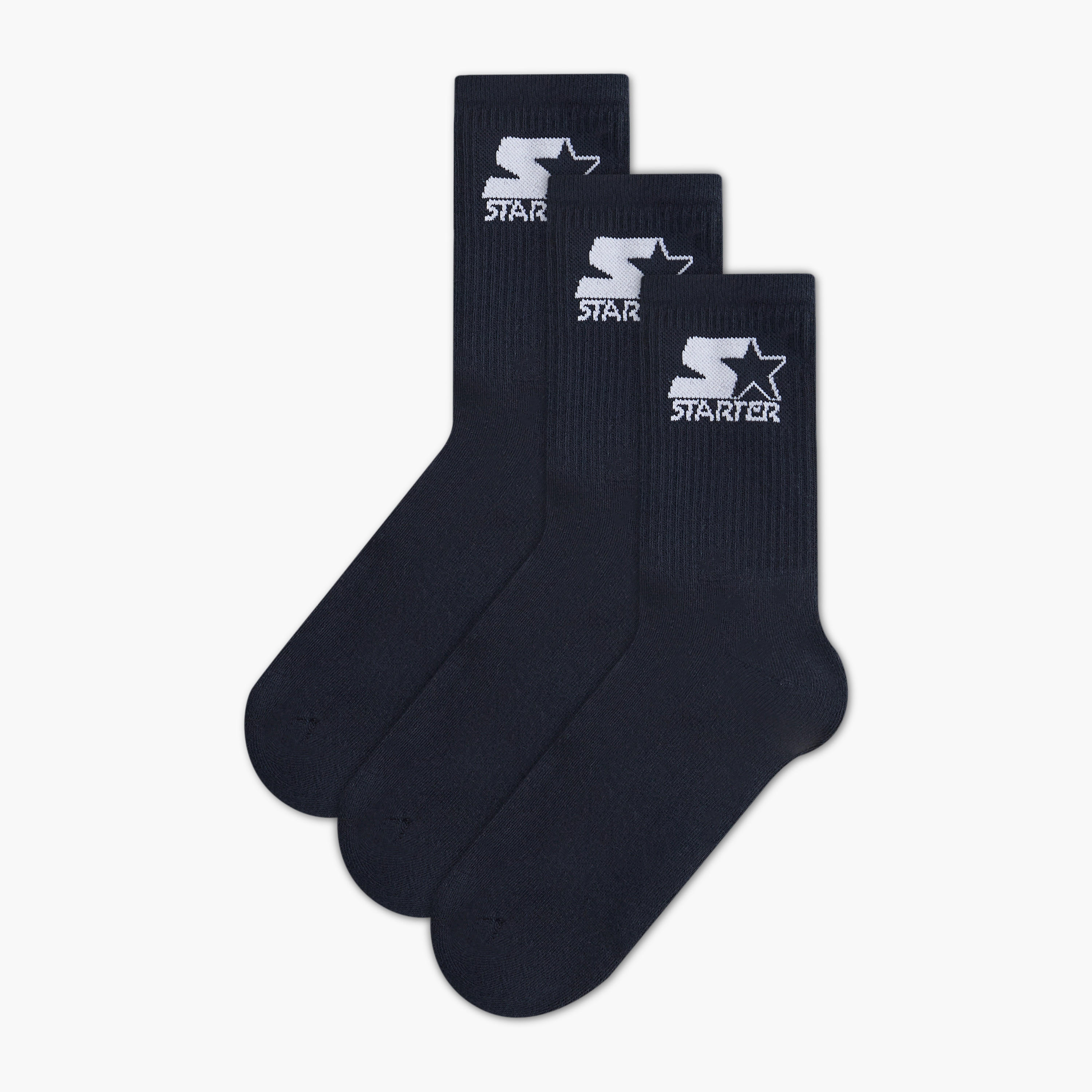 Set of 3 - Starter Ribbed Crew Length Socks with Antibacterial Protection-men-socks-image-1