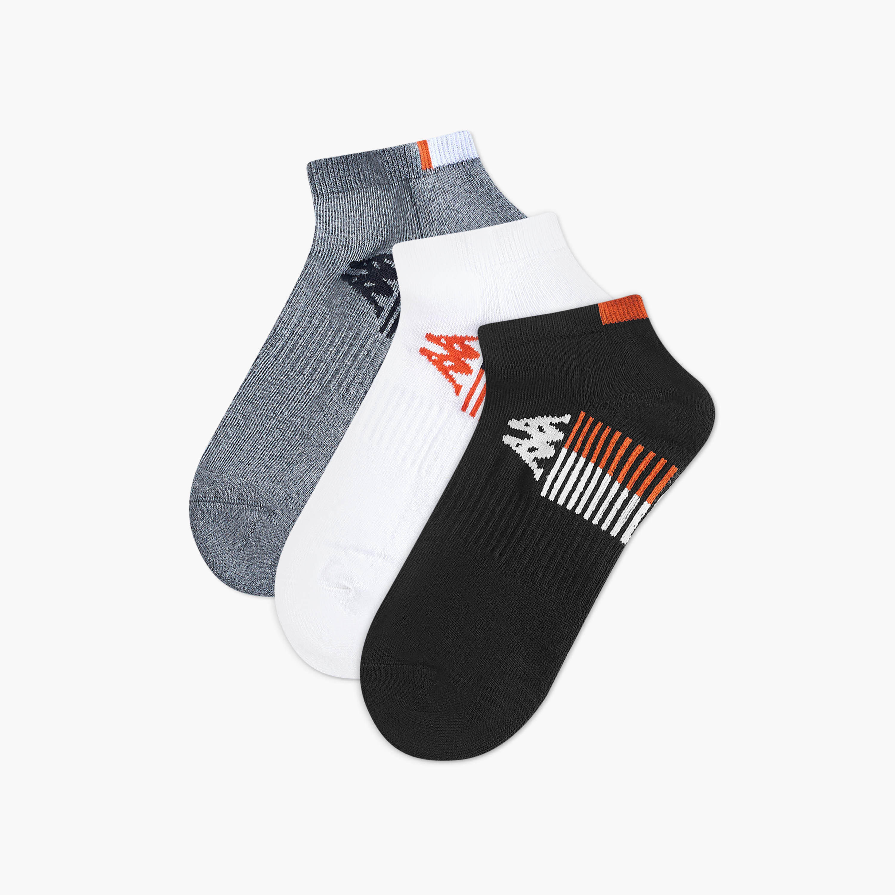 Set of 3 - Kappa Striped Ankle Length Half Terry Socks-men-socks-image-1