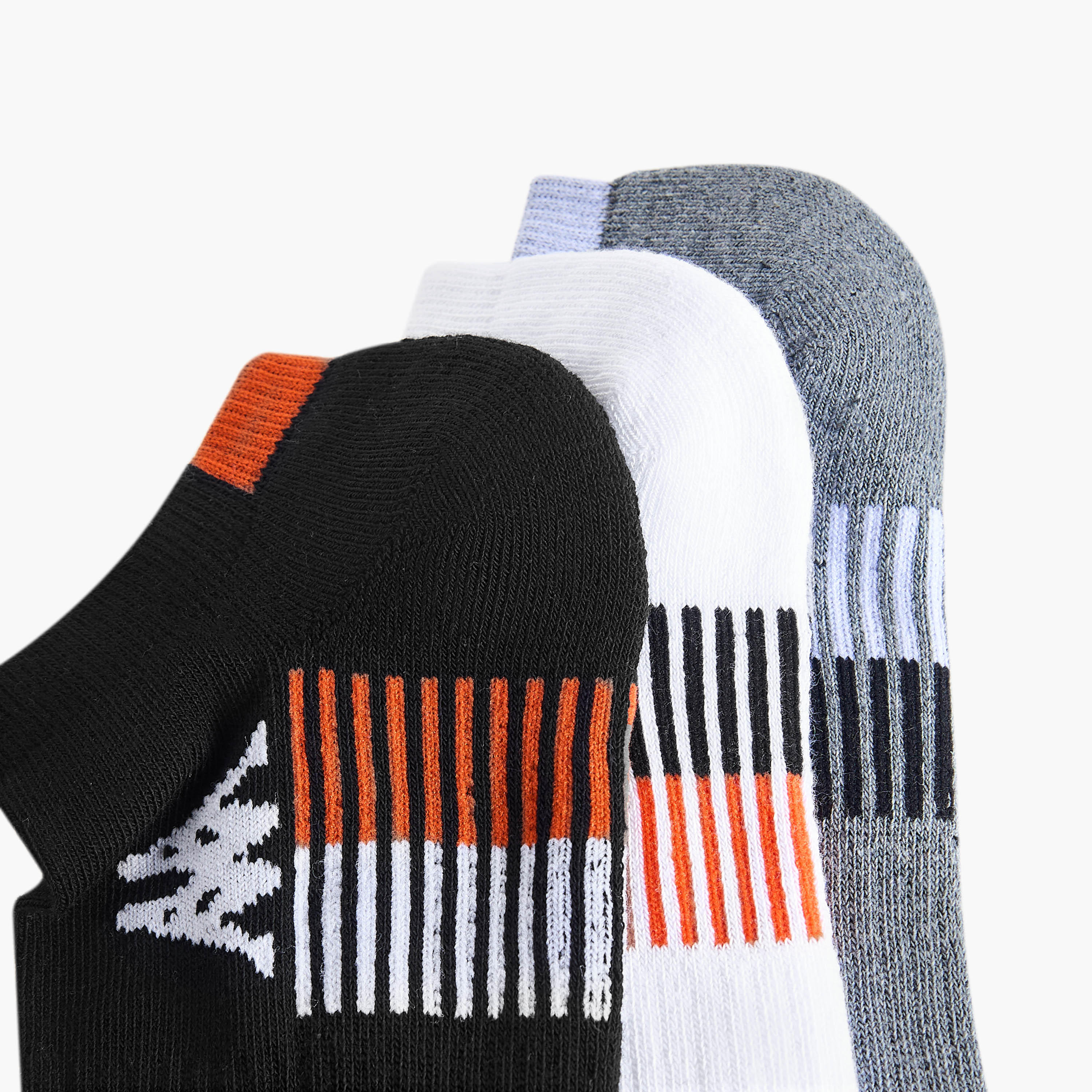 Set of 3 - Kappa Striped Ankle Length Half Terry Socks-men-socks-image-4